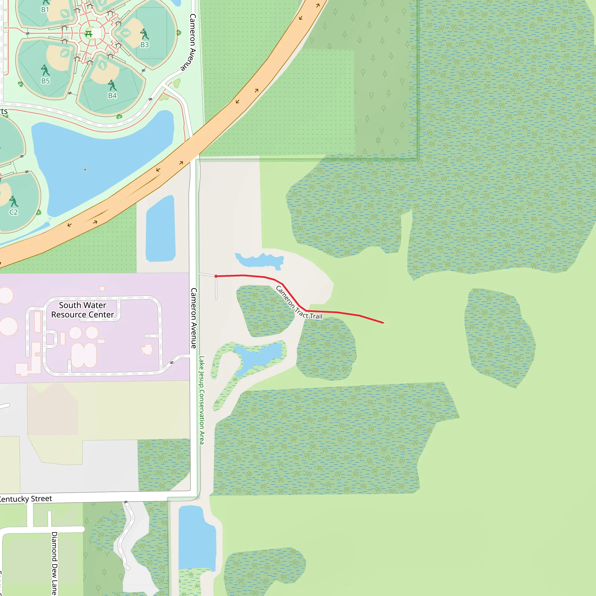Cameron Tract Trail mobile static map