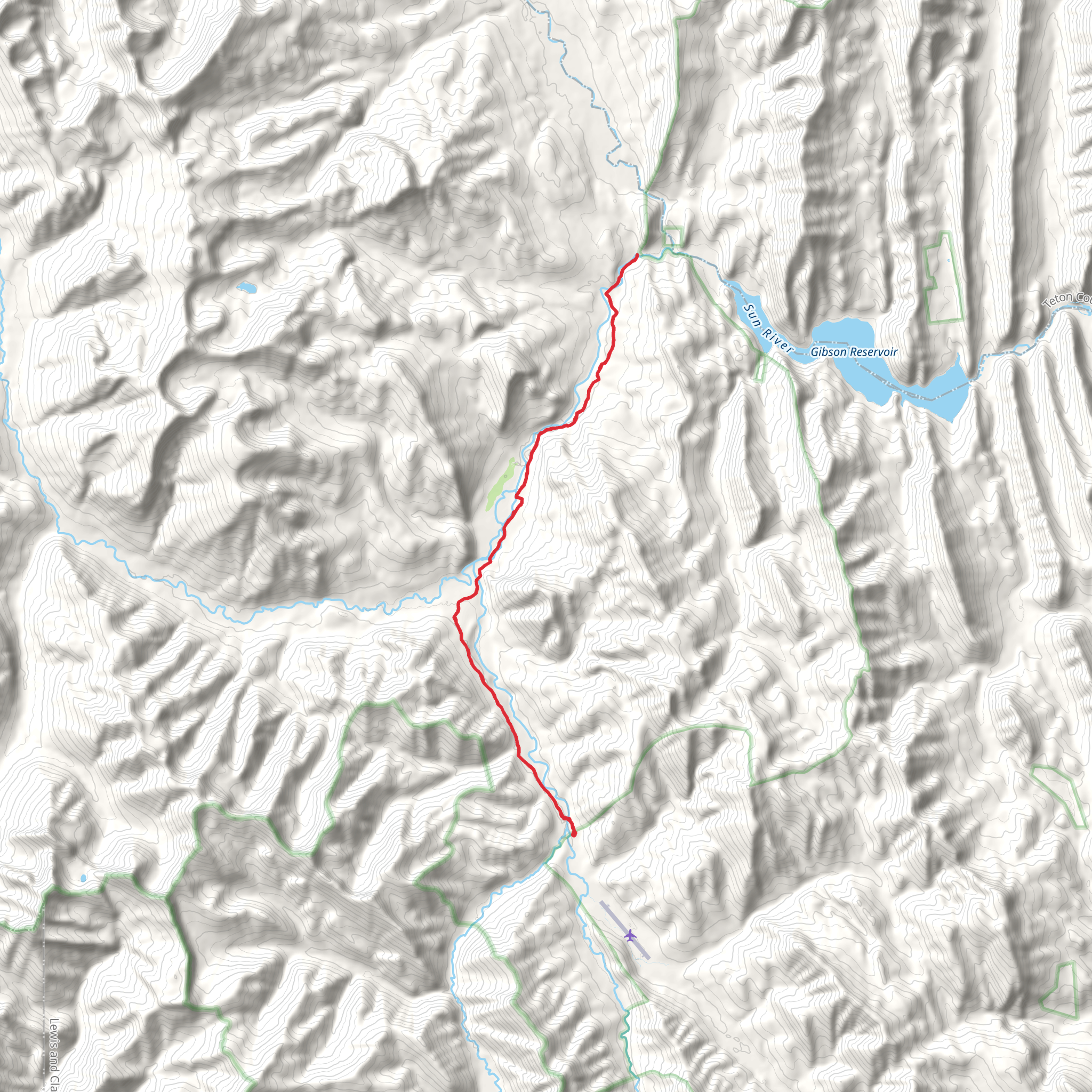 South Fork Sun Low Water Trail via CDT mobile static map