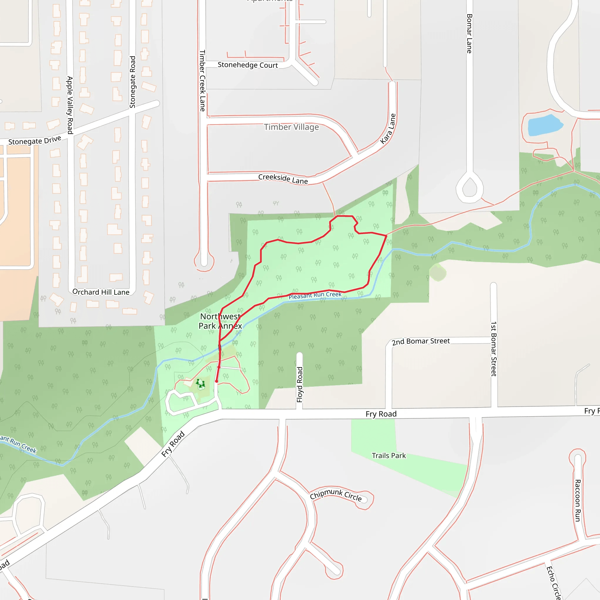 Northwest Park Annex Loop mobile static map