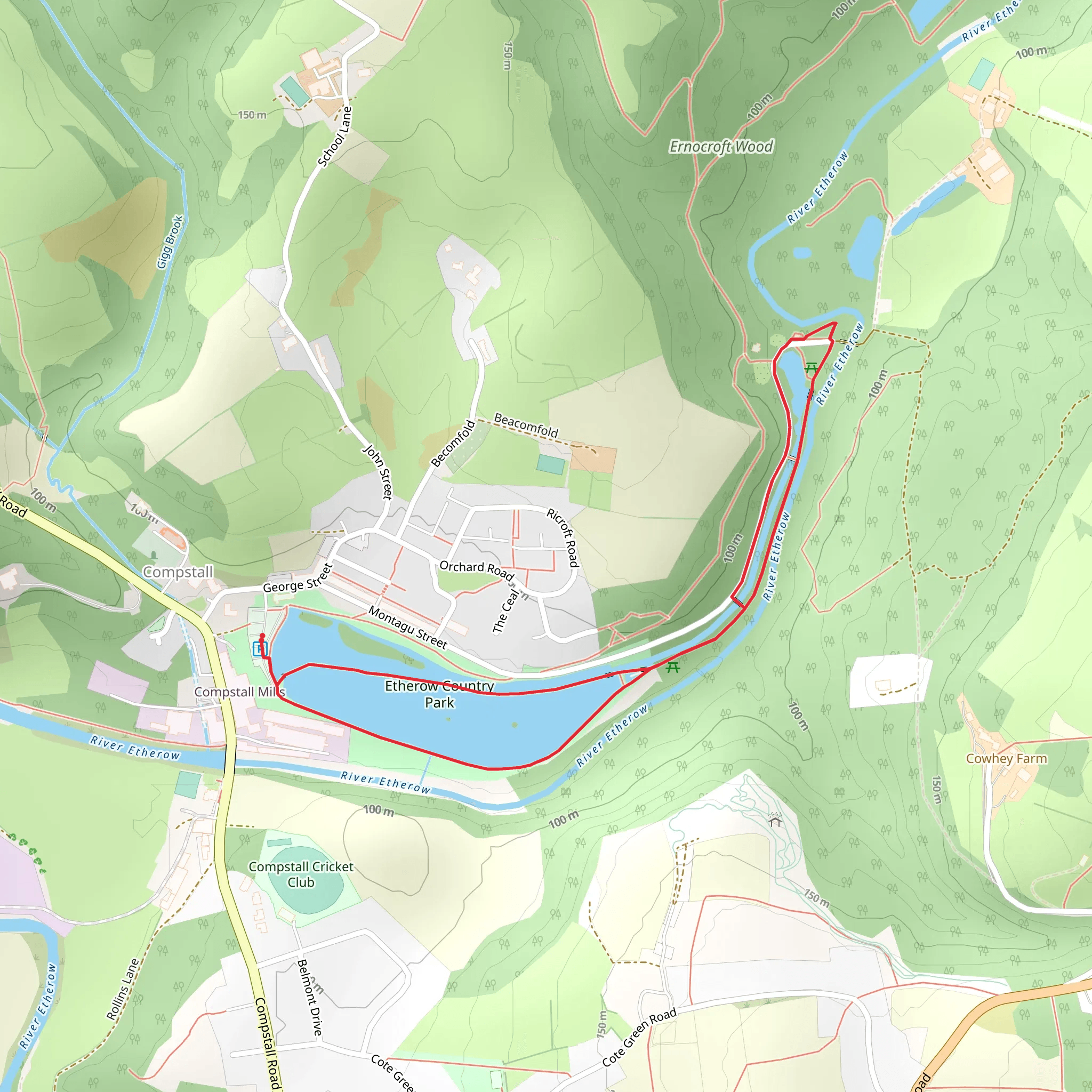Etherow Country Park Walk mobile static map