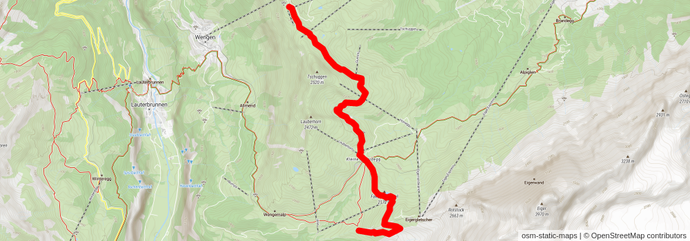 Mannlichen to Wengen stage 2 Map