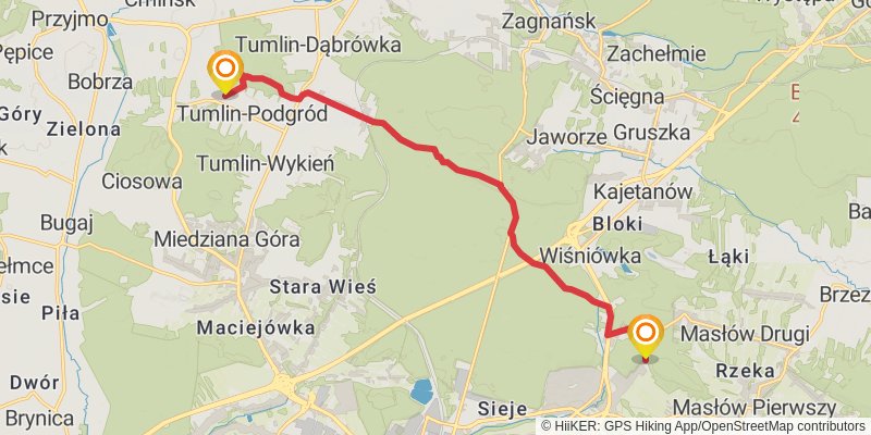 Main Swietokrzyski Trail stage 4 Map