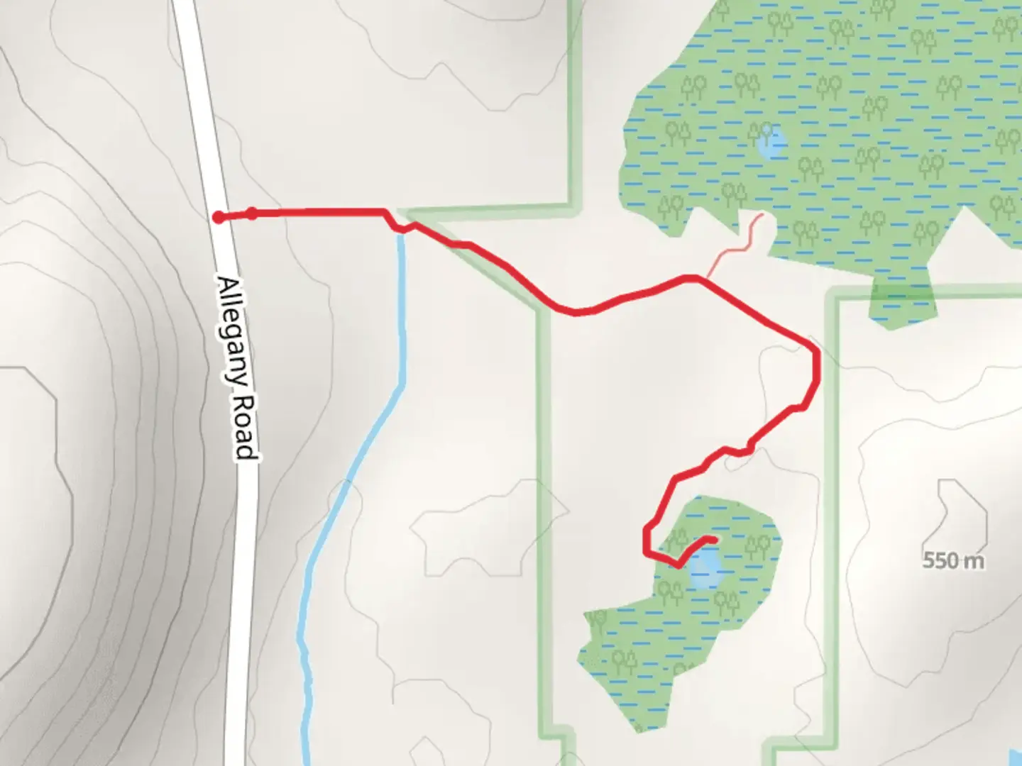 An image depicting the trail Allenberg Bog Trail and its surrounding area.