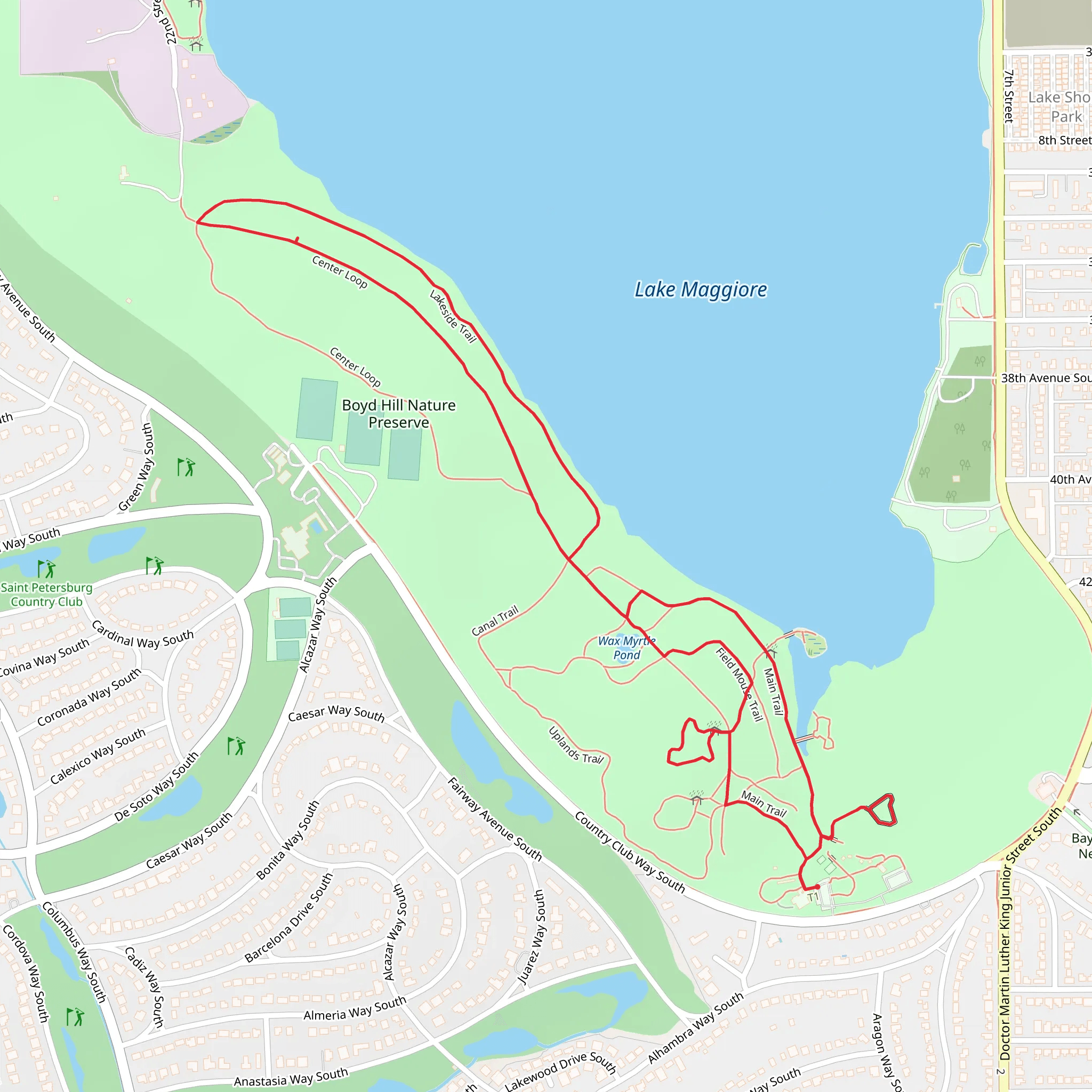 Boyd Hill Nature Preserve Loop - Lake Maggiore mobile static map