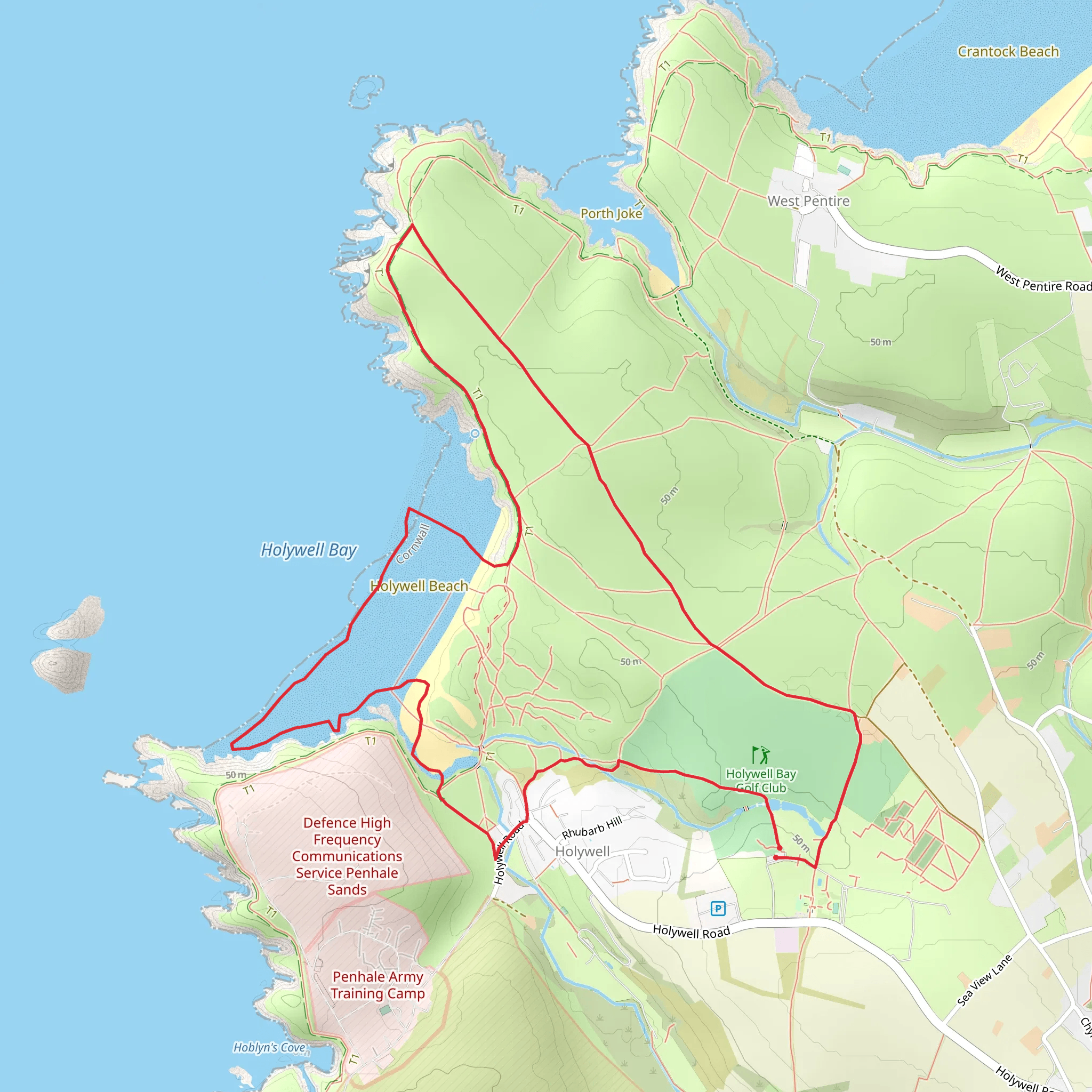 Holywell Beach Bay Walk mobile static map