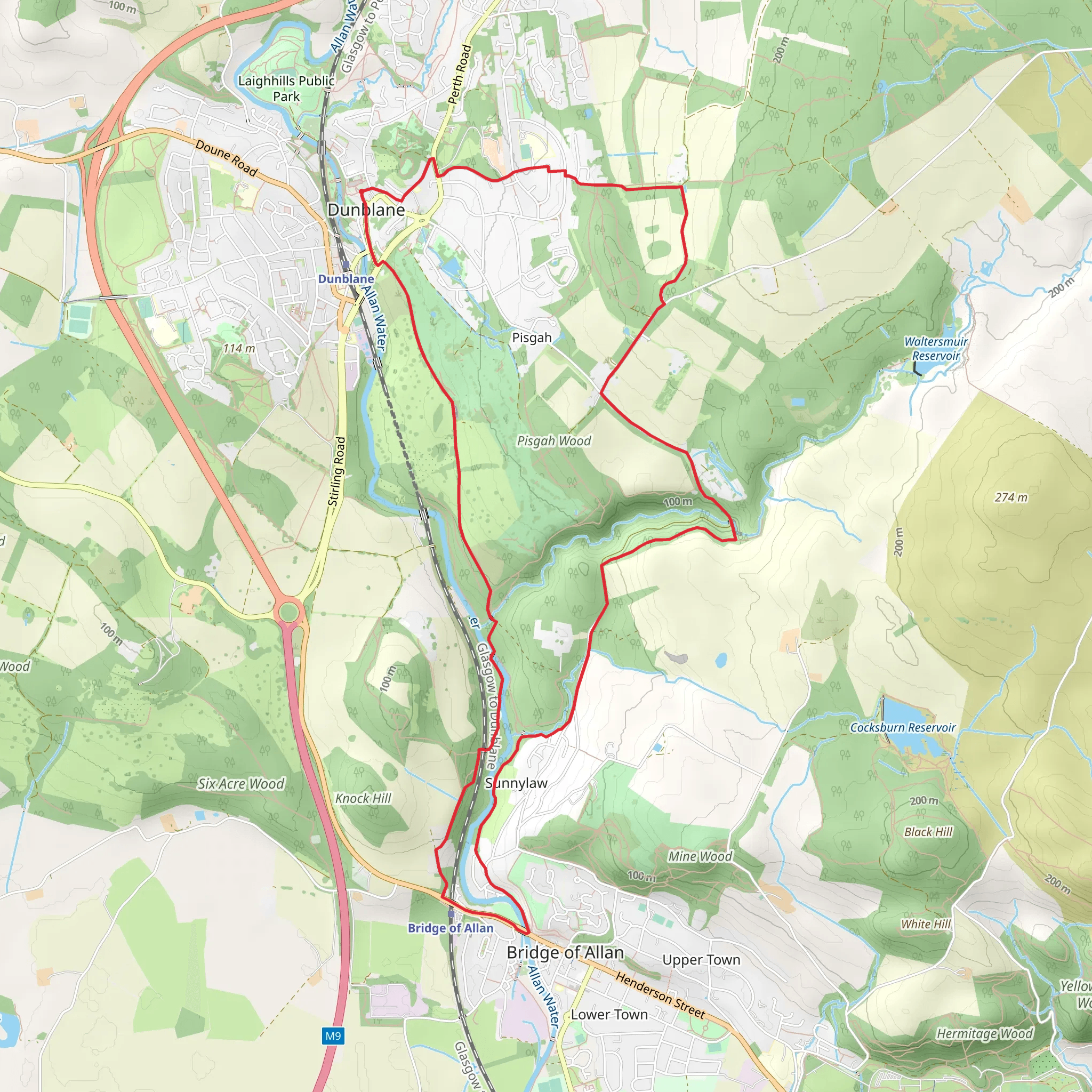 The Darn Walk - Dunblane mobile static map