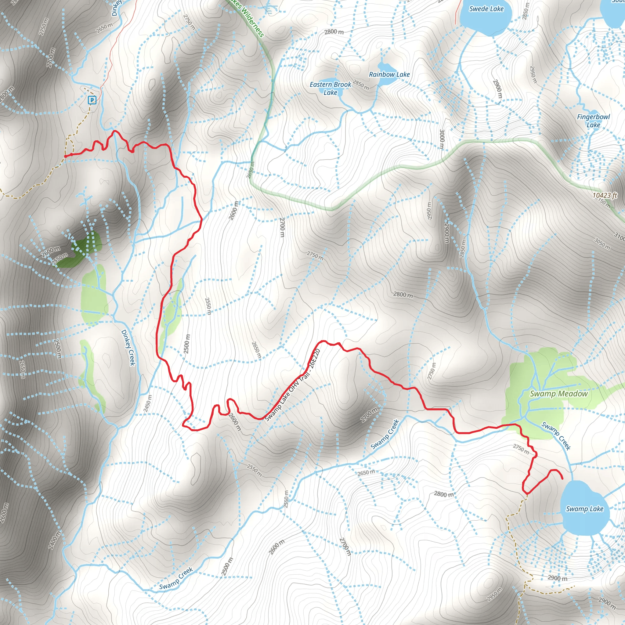 Swamp Lake Trail mobile static map