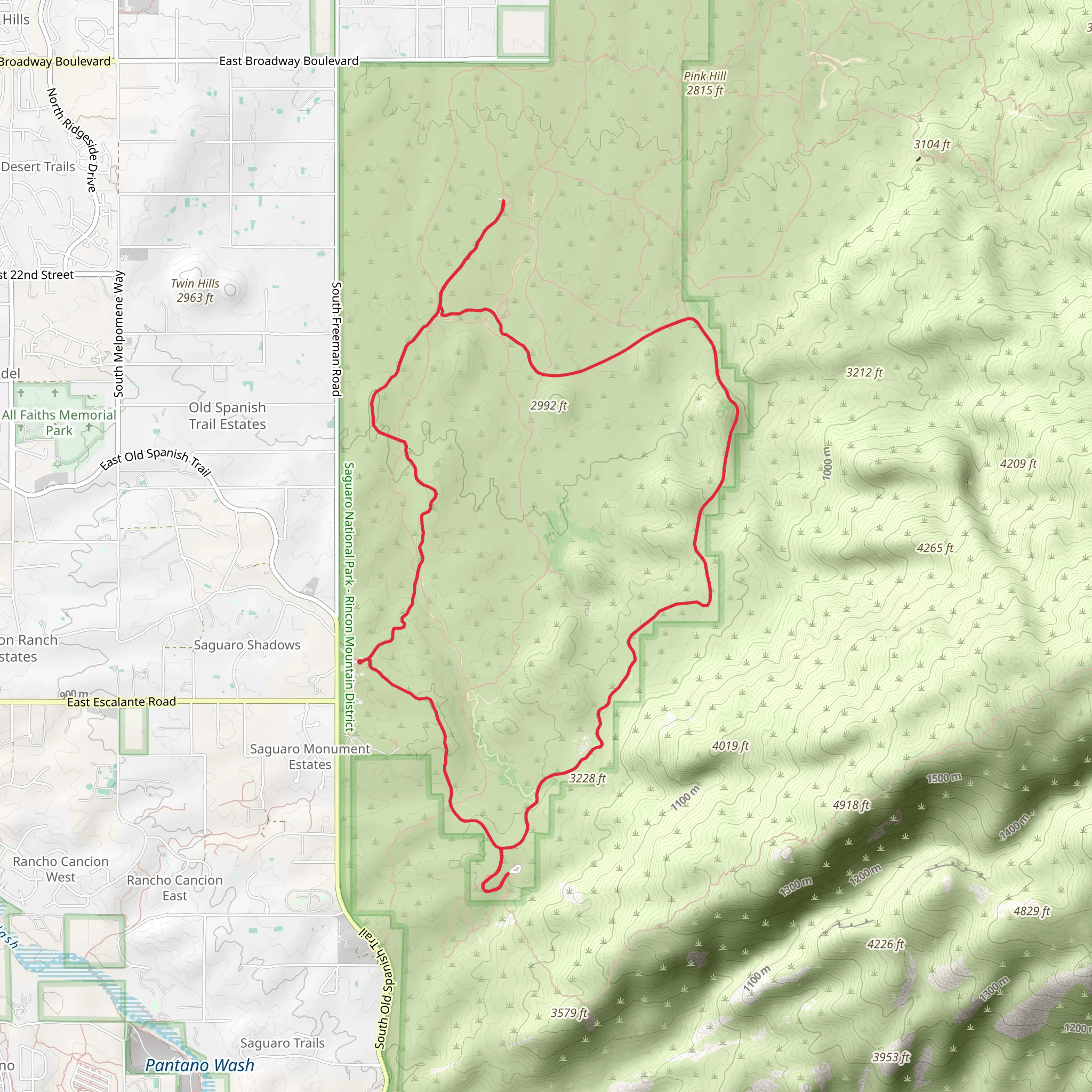 Cactus Forest Drive Loop mobile static map