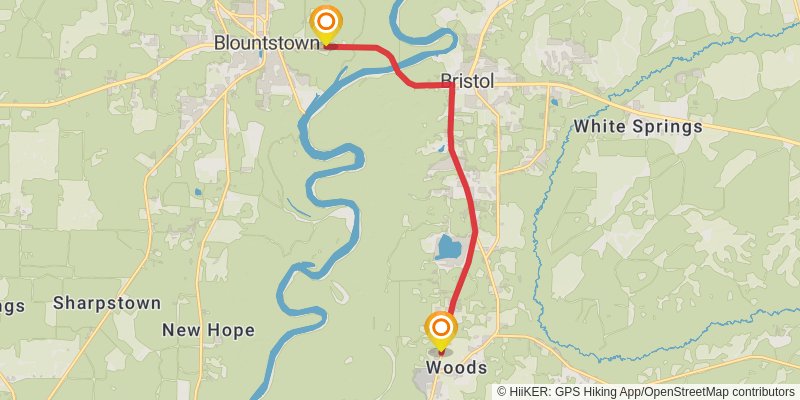 Florida National Scenic Trail stage 18 Map