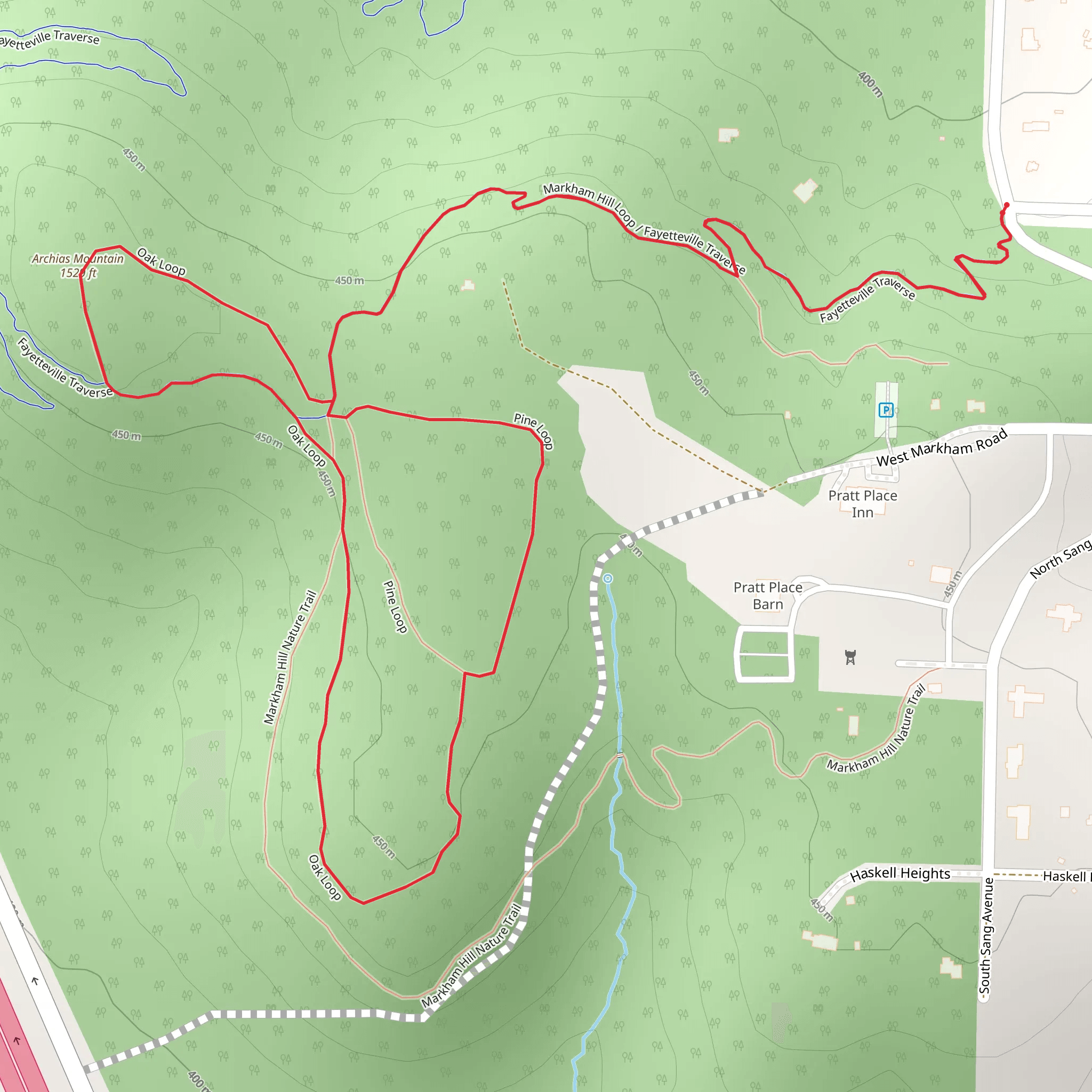 Archias Mountain via Oak Loop and Pine Loop mobile static map
