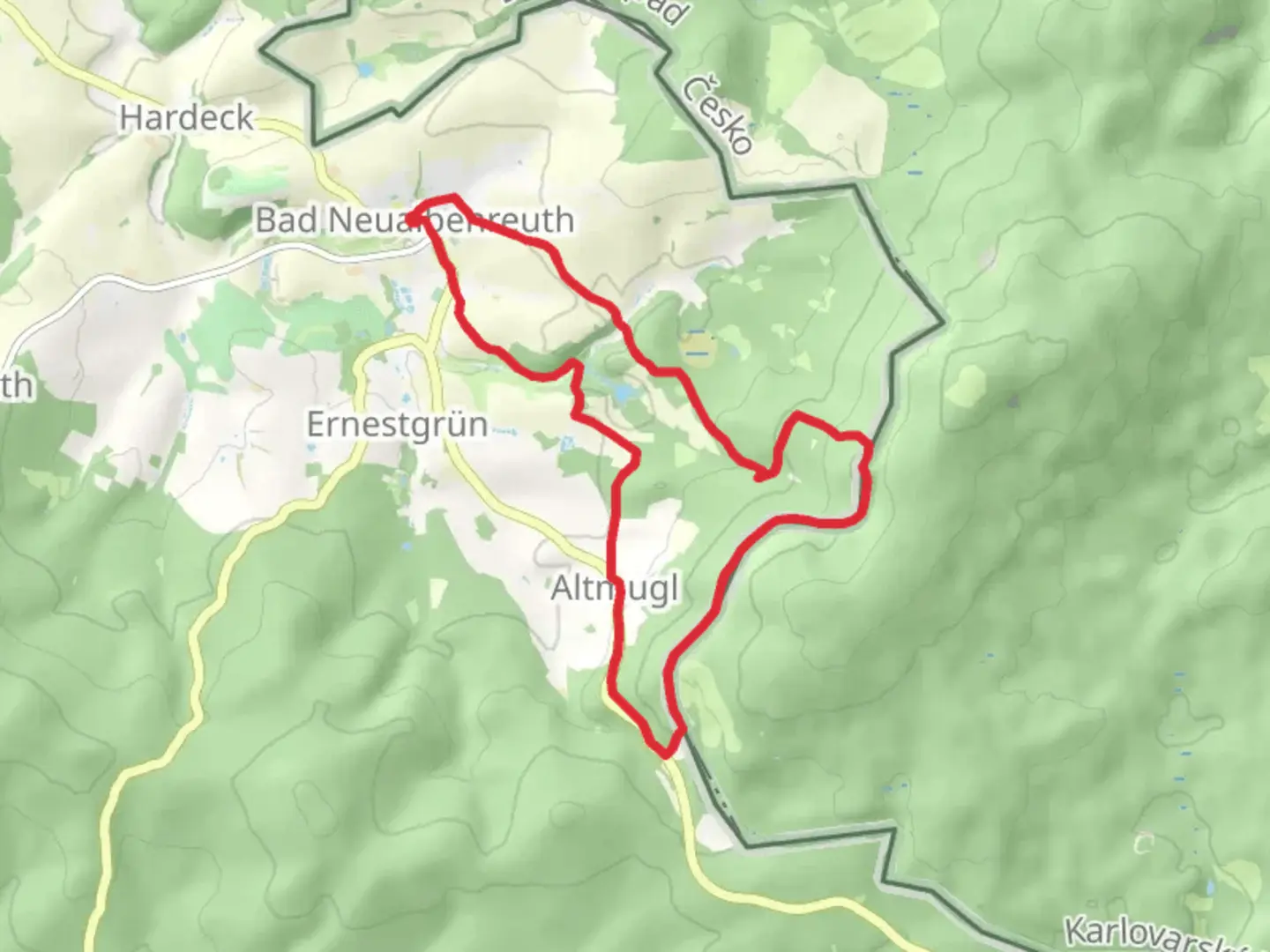 An image depicting the trail Tillenweg and Alter Herrgott - Granatnrunnen and its surrounding area.