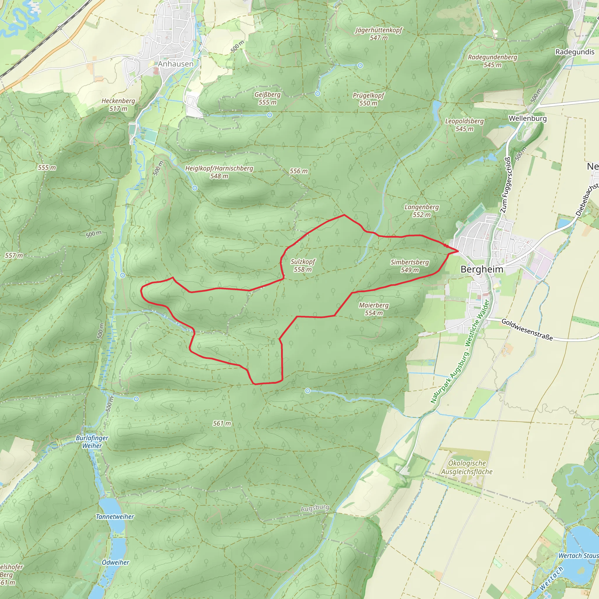 Rauherforst Loop via Simbertsberg and Sulzkopf mobile static map