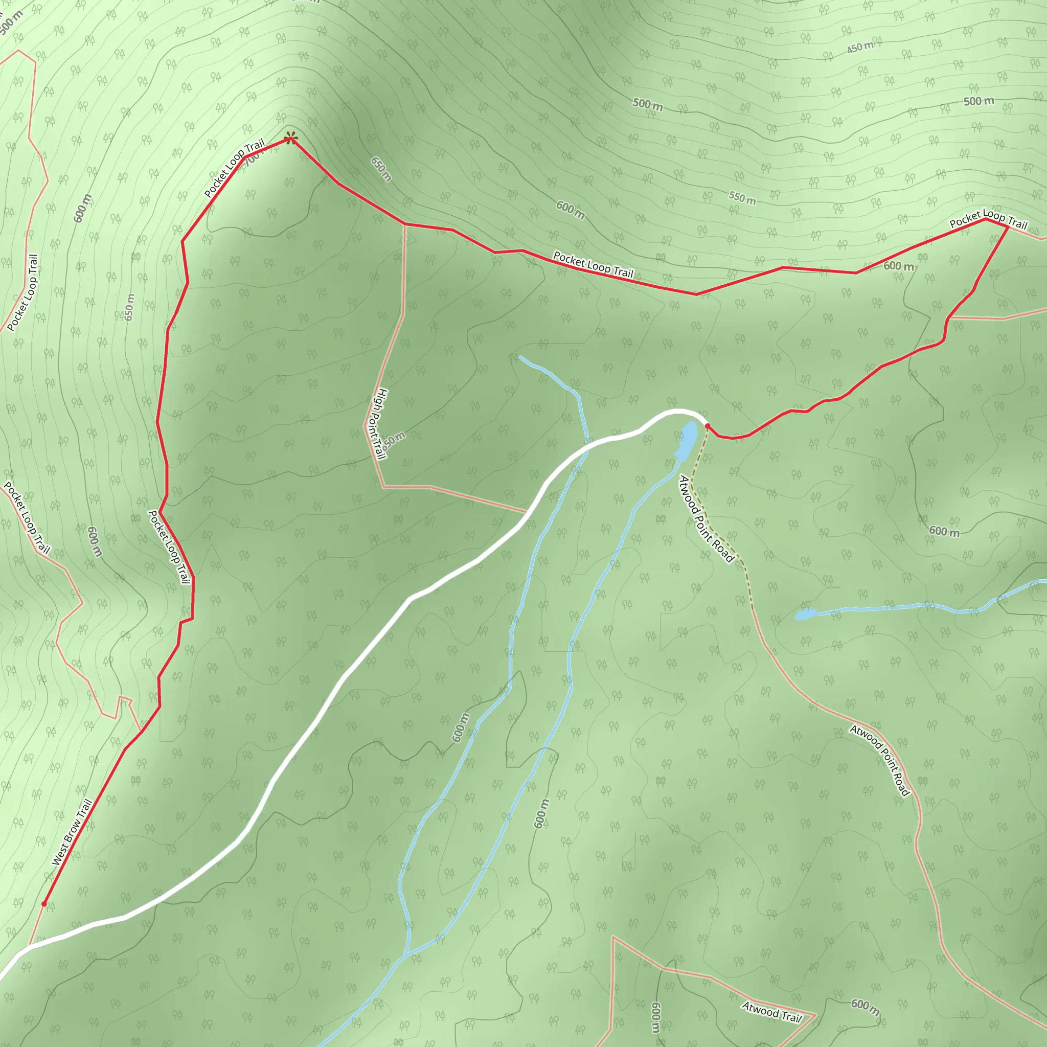 Chamberlain and West Brow Trail mobile static map