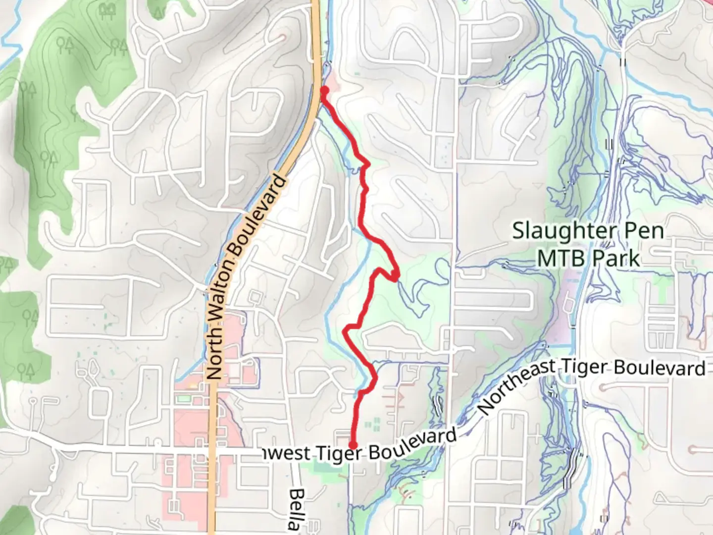 An image depicting the trail Tristan's Trail and its surrounding area.