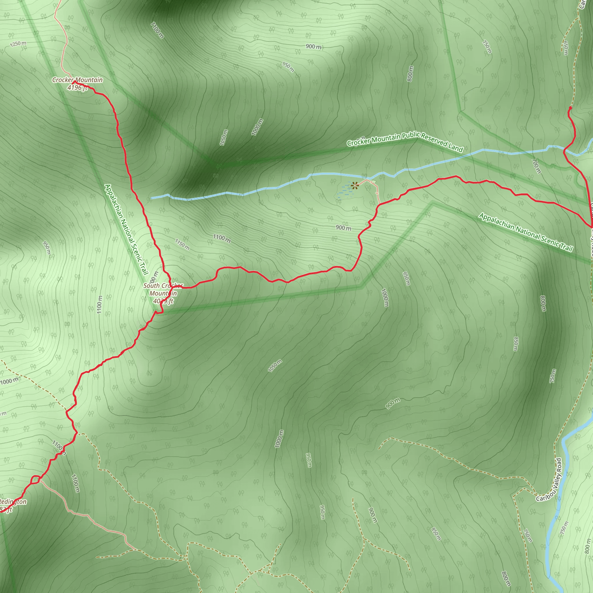 Crocker Mountain and Mount Redington Trail mobile static map