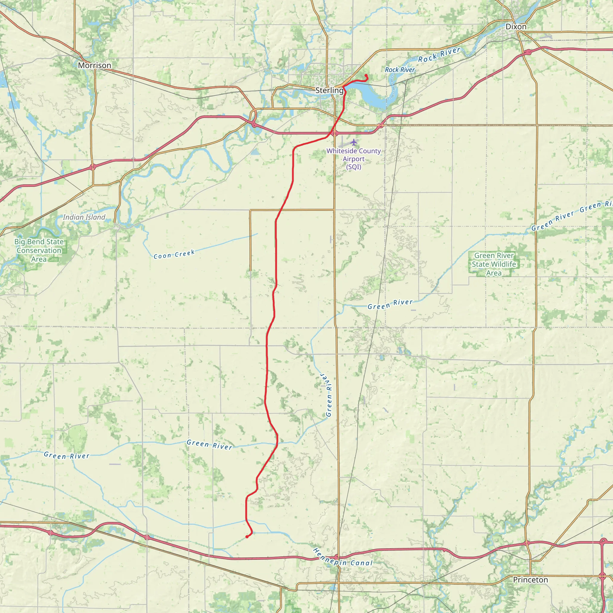 Hennepin Canal Parkway to ADT mobile static map
