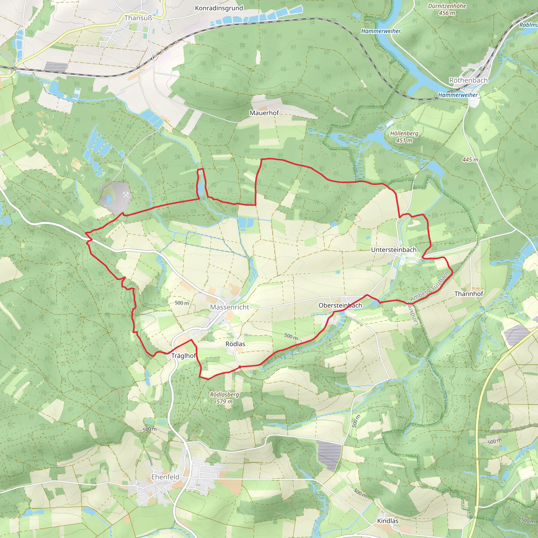 Main Donau Weg and Muehlstein Bleierzweg mobile static map