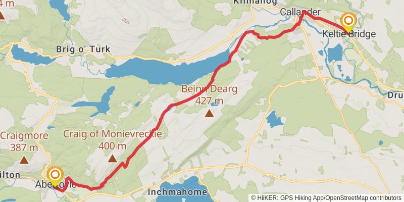 Mary Queen of Scots Way stage 3 Map