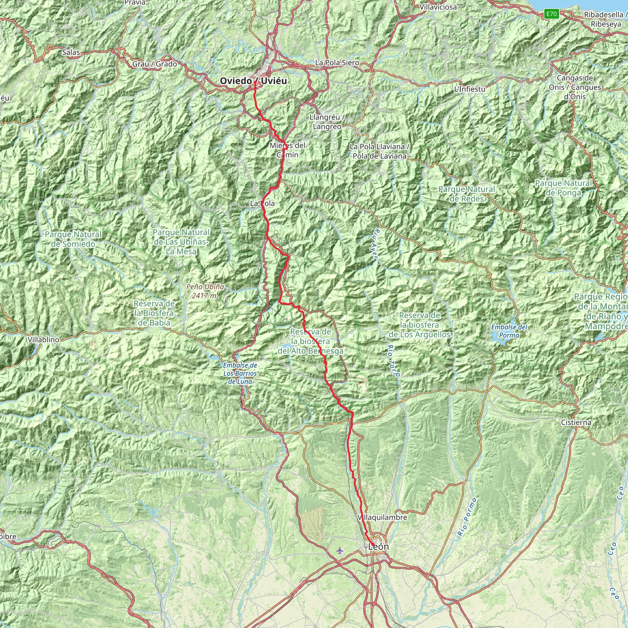 Camino del Salvador mobile static map