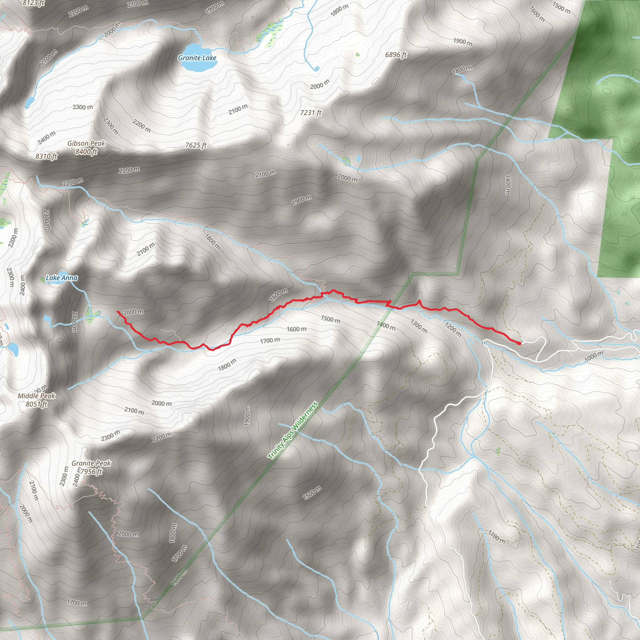 Bowerman Meadows Trail via Long Canyon Trail mobile static map