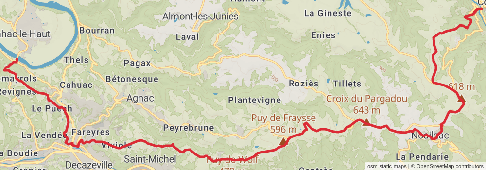 Camino Strasbourg-Saint Jean Pied de Port via Le Puy stage 57 Map