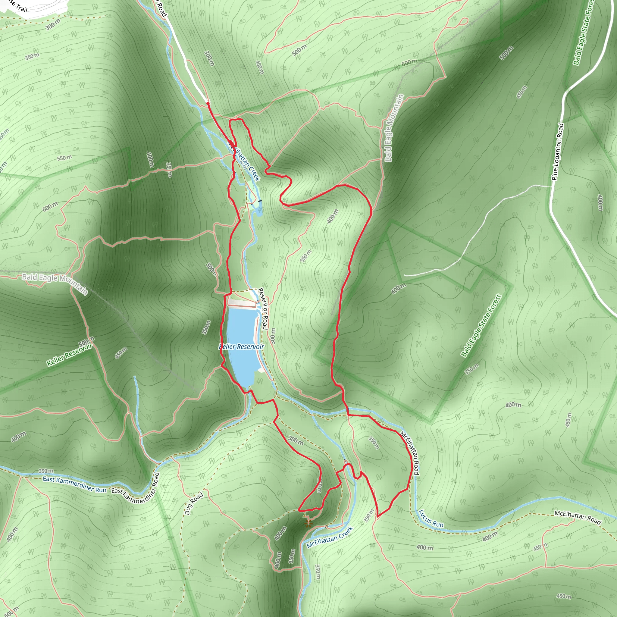 Zindel Park - Keller Reservoir Loop Trail mobile static map