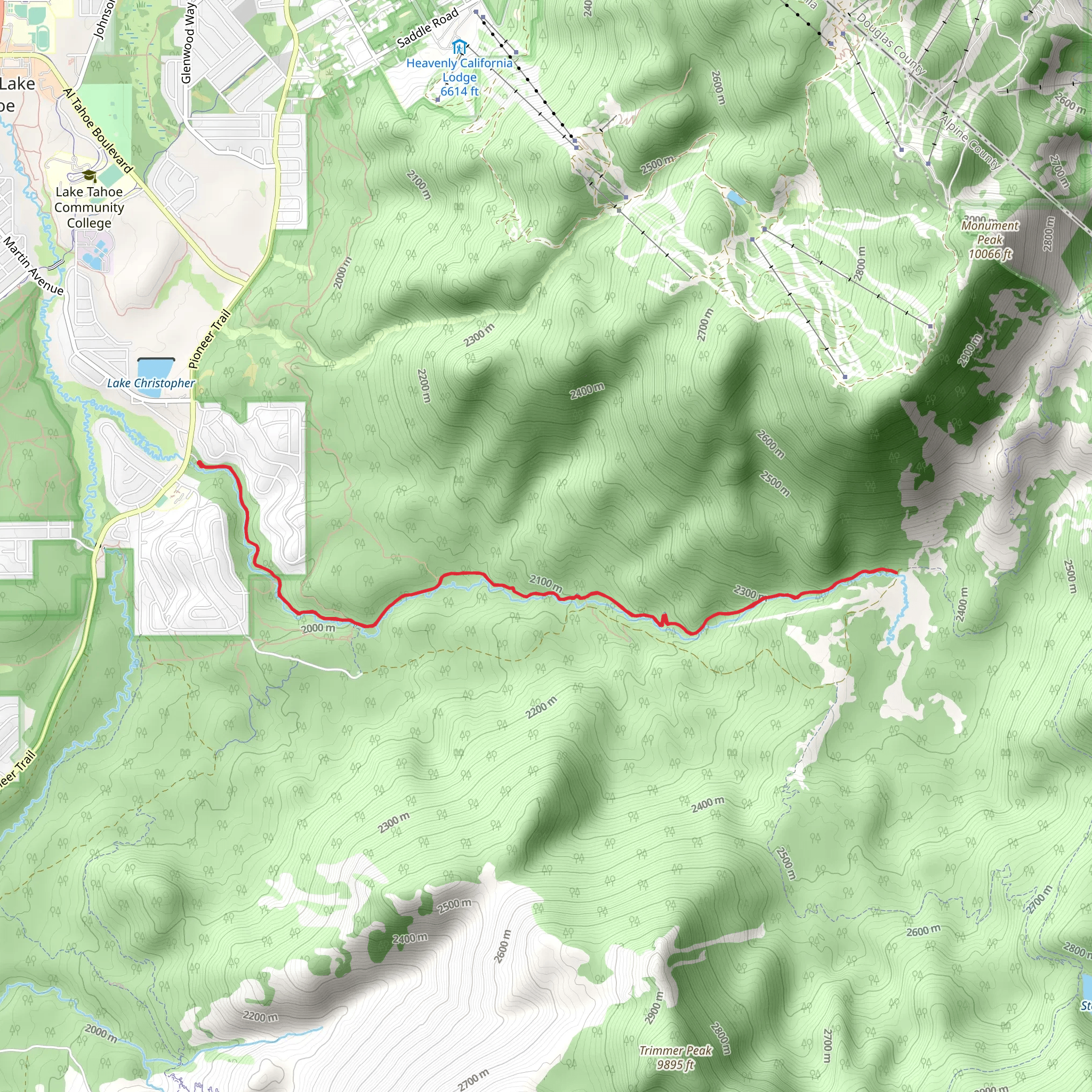 Cold Creek Trail mobile static map