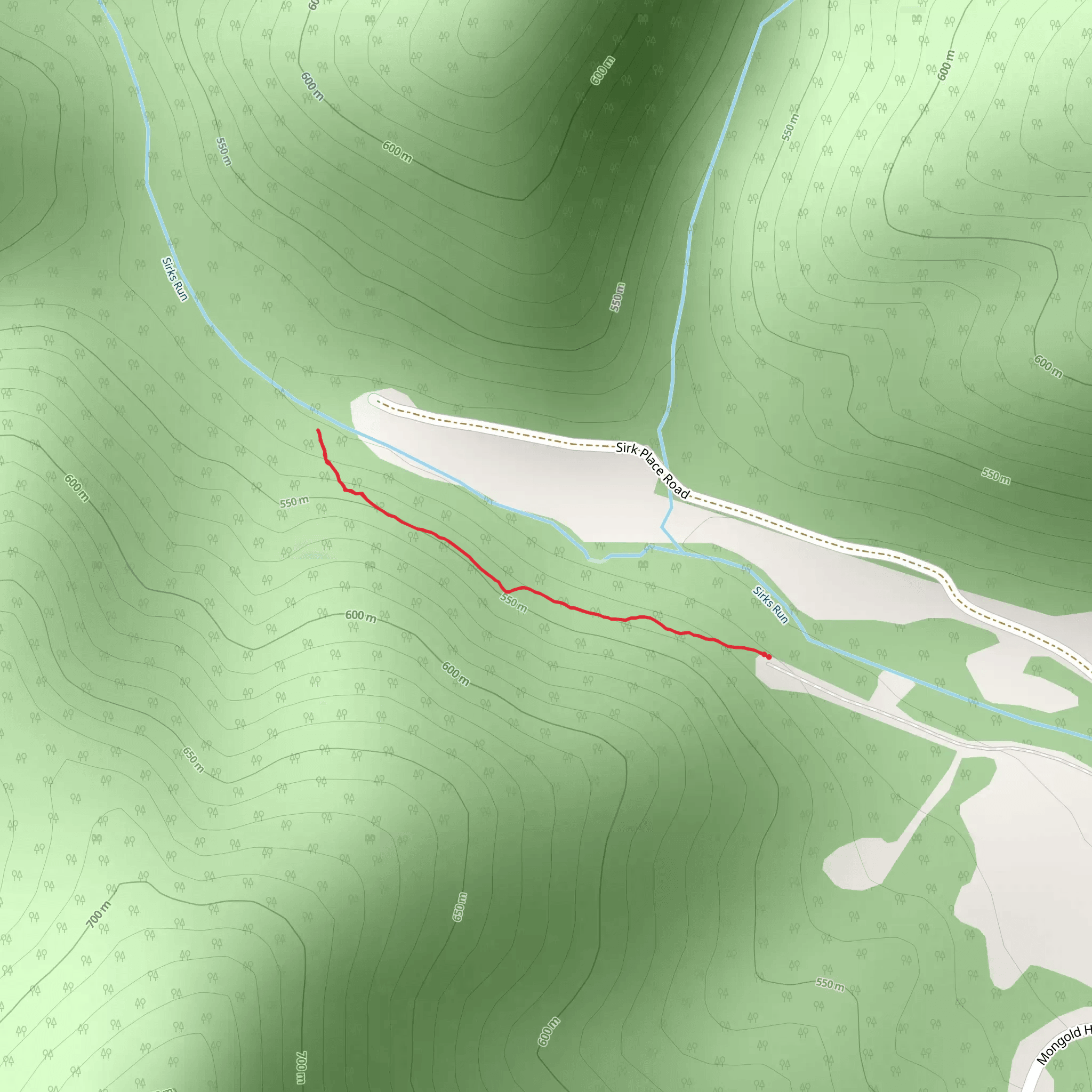Mongold Hollow Trail mobile static map