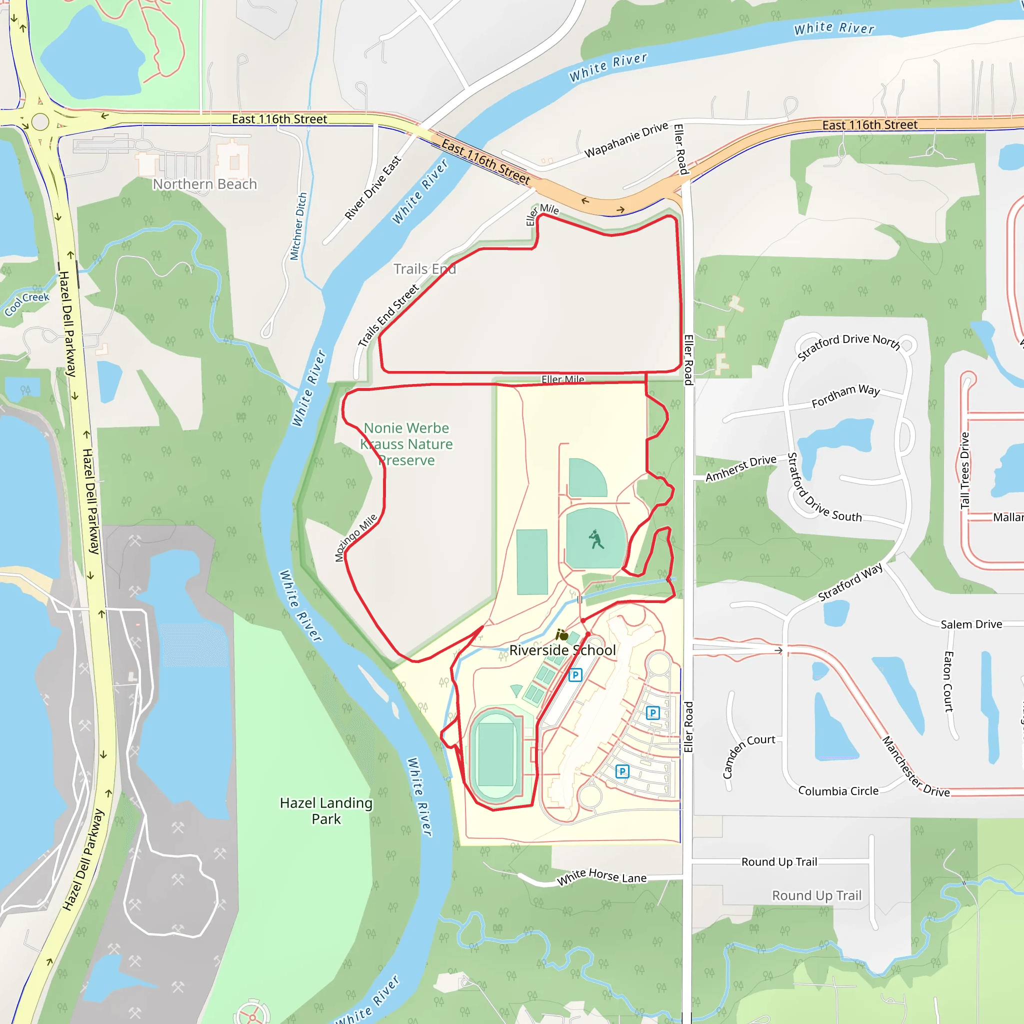 Eller Mile and Mozing Mile Loop mobile static map