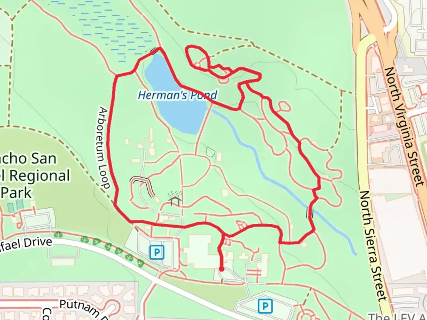 An image depicting the trail Herman's Pond - Arboretum Loop and its surrounding area.