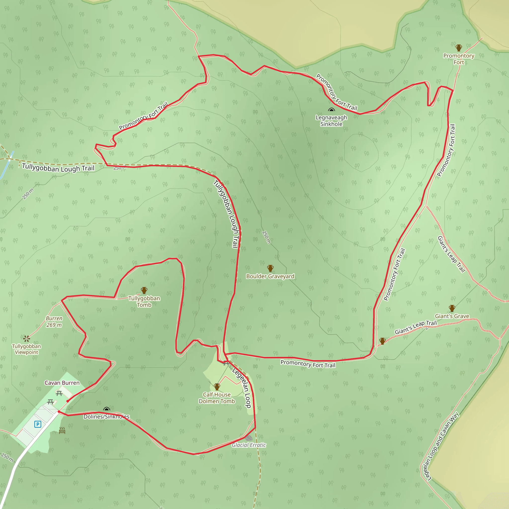 Cavan Burren Park - Promontry Fort Trail mobile static map