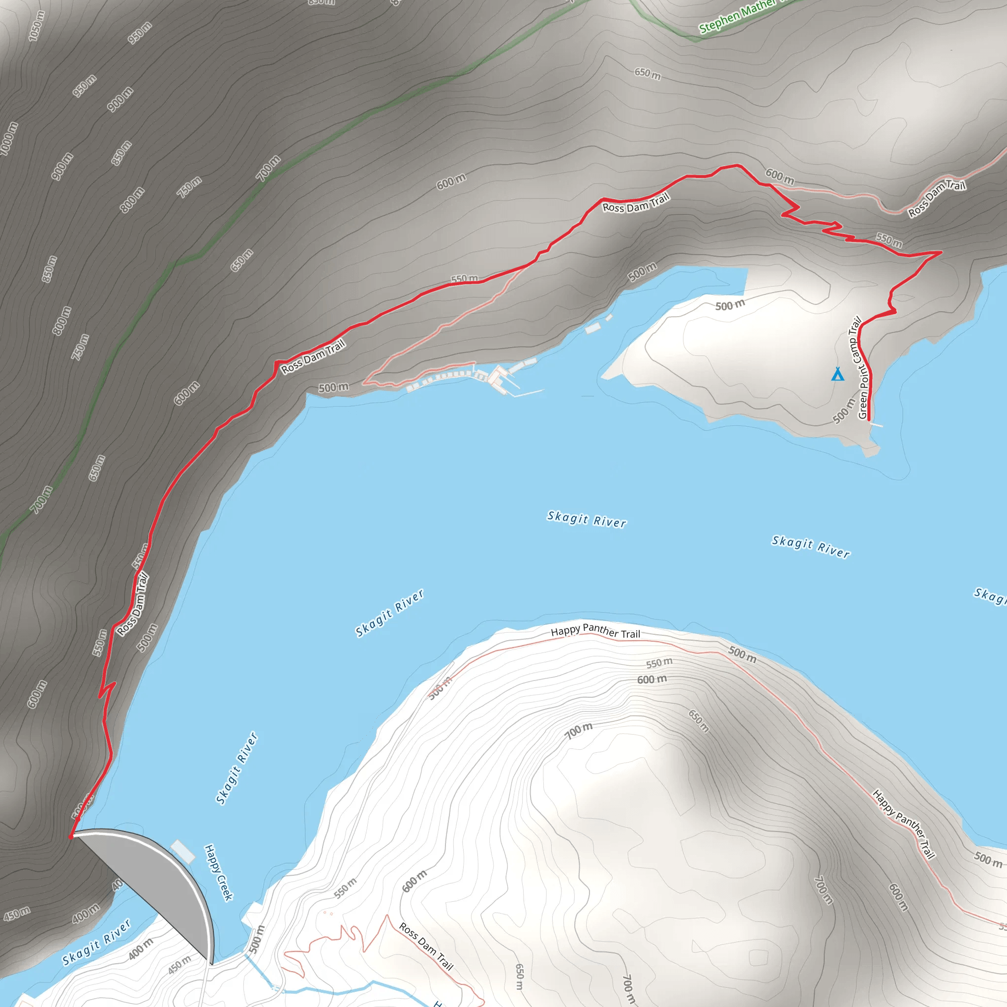 Green Point via West Bank - Big Beaver Trail mobile static map
