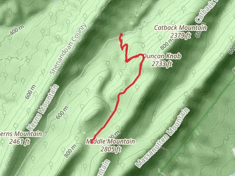 Waterfall Mountain and Middle Mountain
