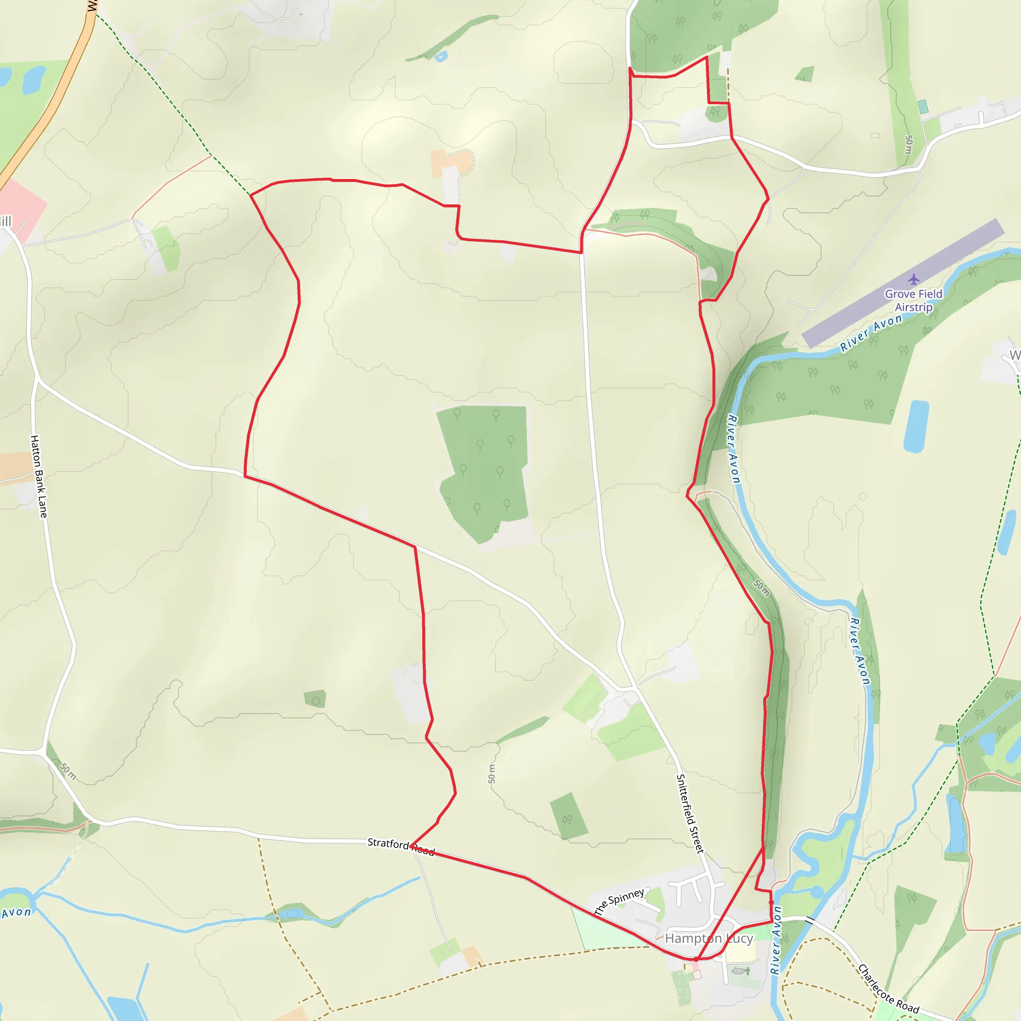 Hampton Lucy Loop mobile static map
