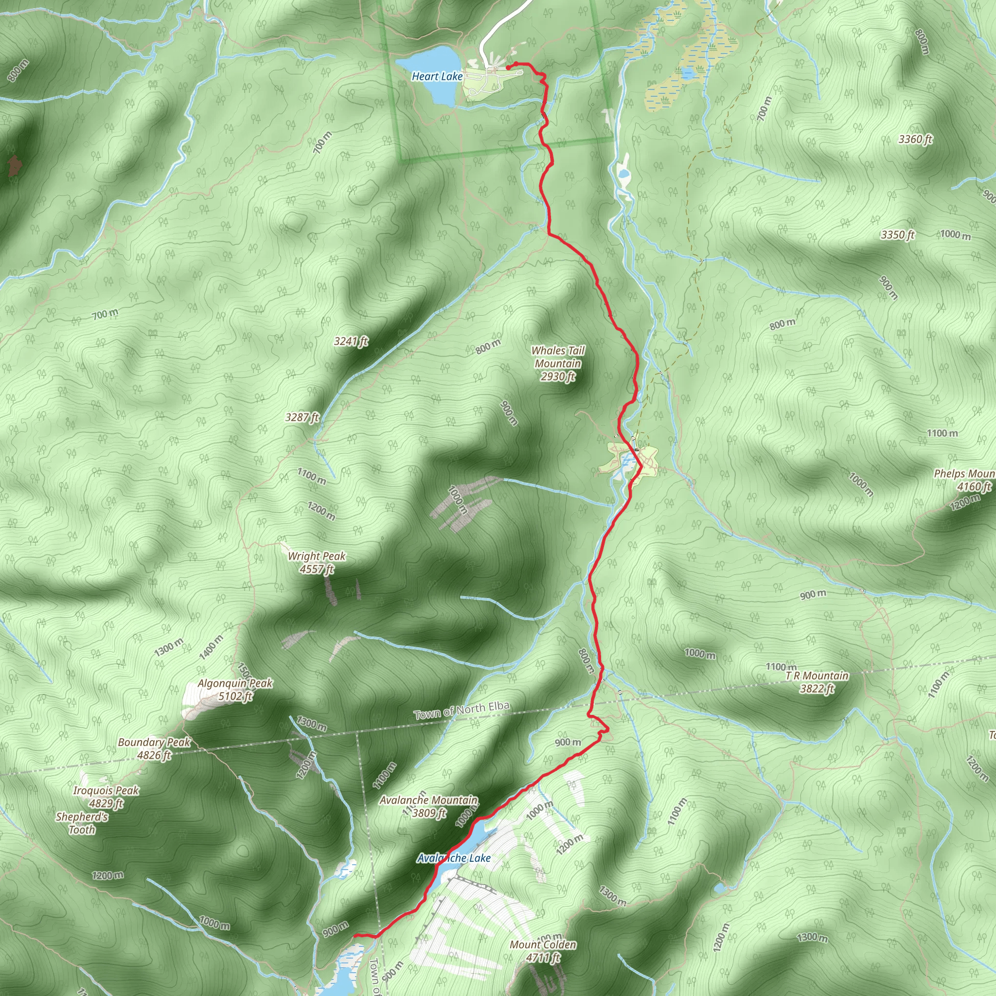 Caribou Shelter near Lake Colden mobile static map