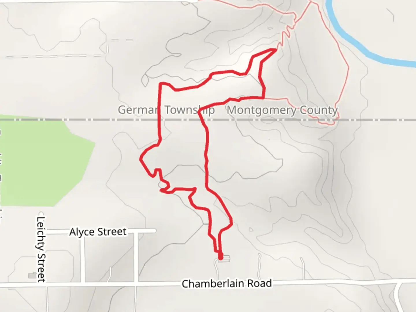 An image depicting the trail Chamberlain Road Loop and its surrounding area.