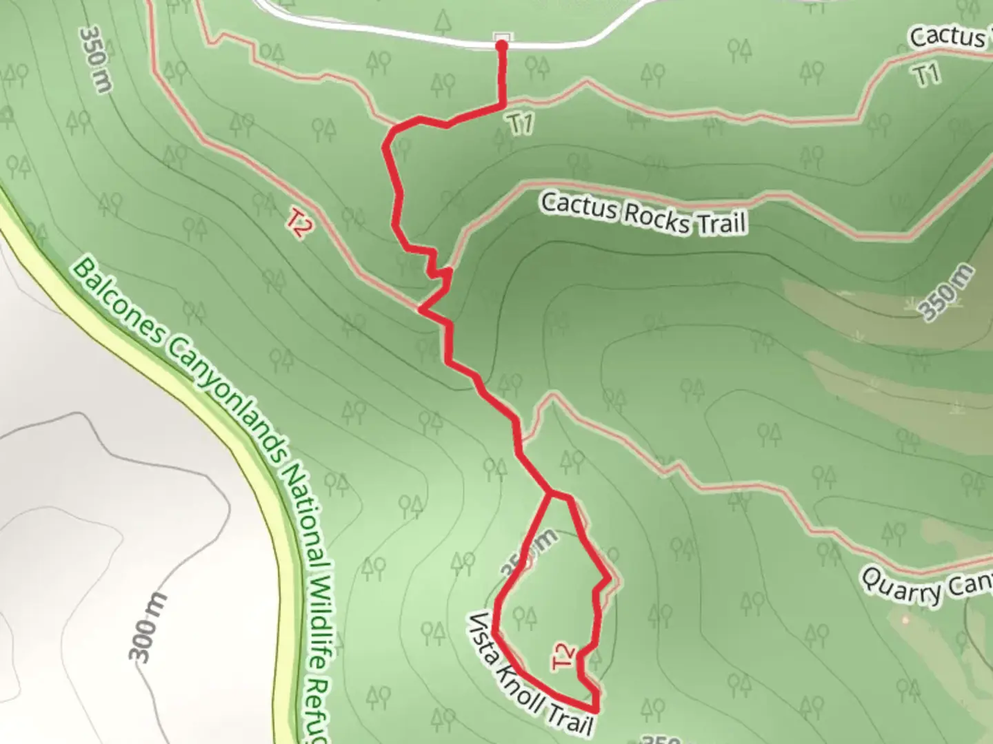An image depicting the trail Vista Knoll Loop Trail and its surrounding area.