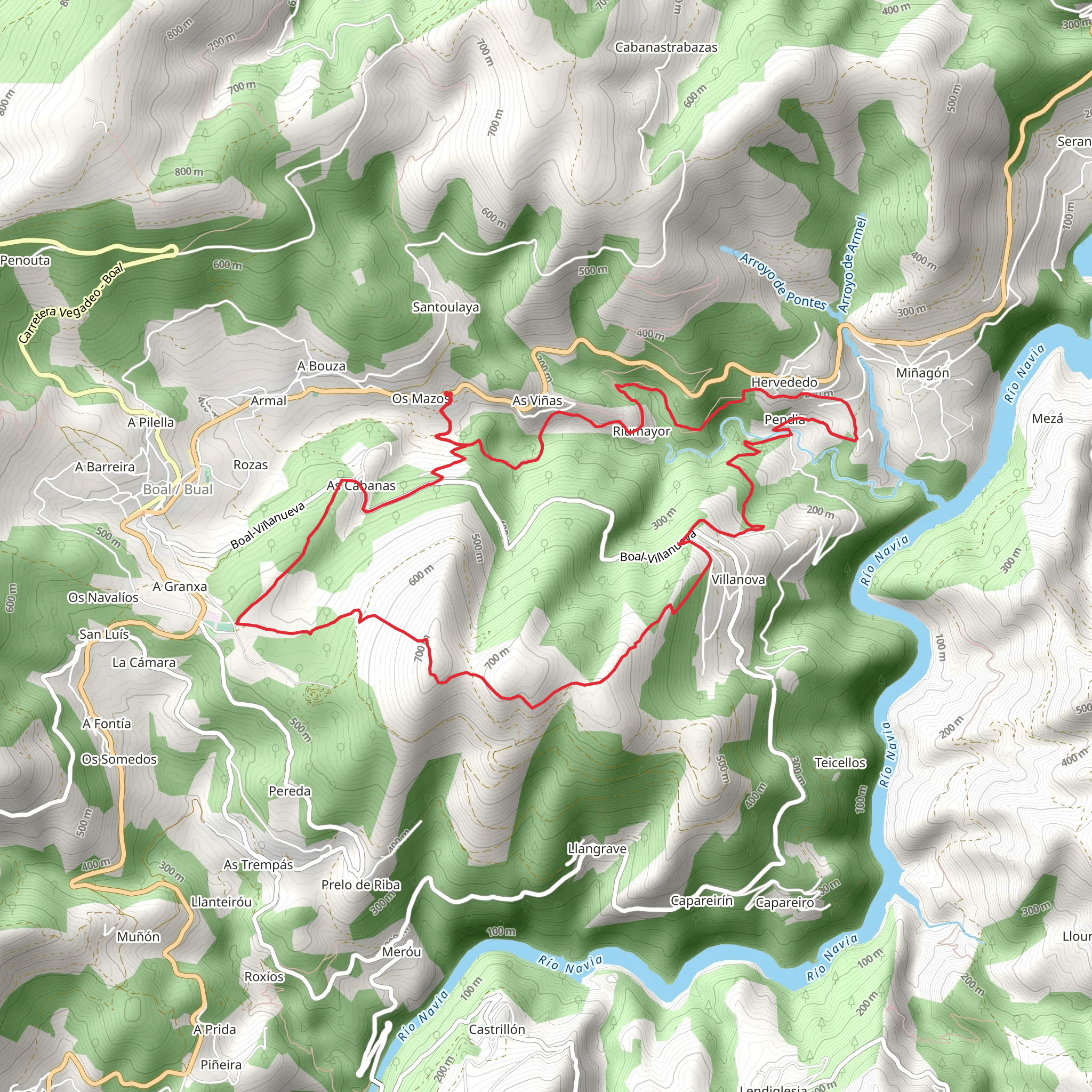 Route of the Castros mobile static map