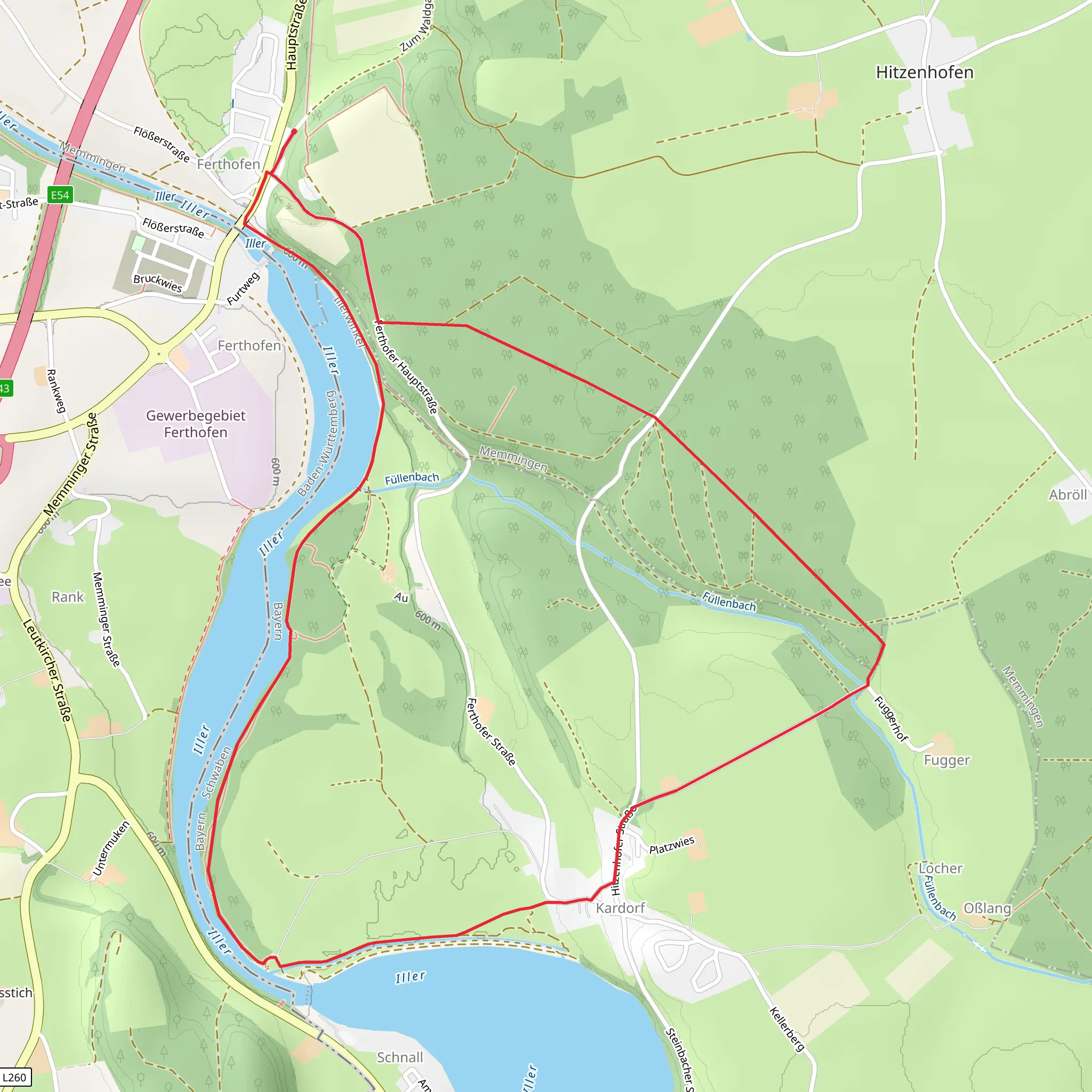 Illerstausee Runde mobile static map