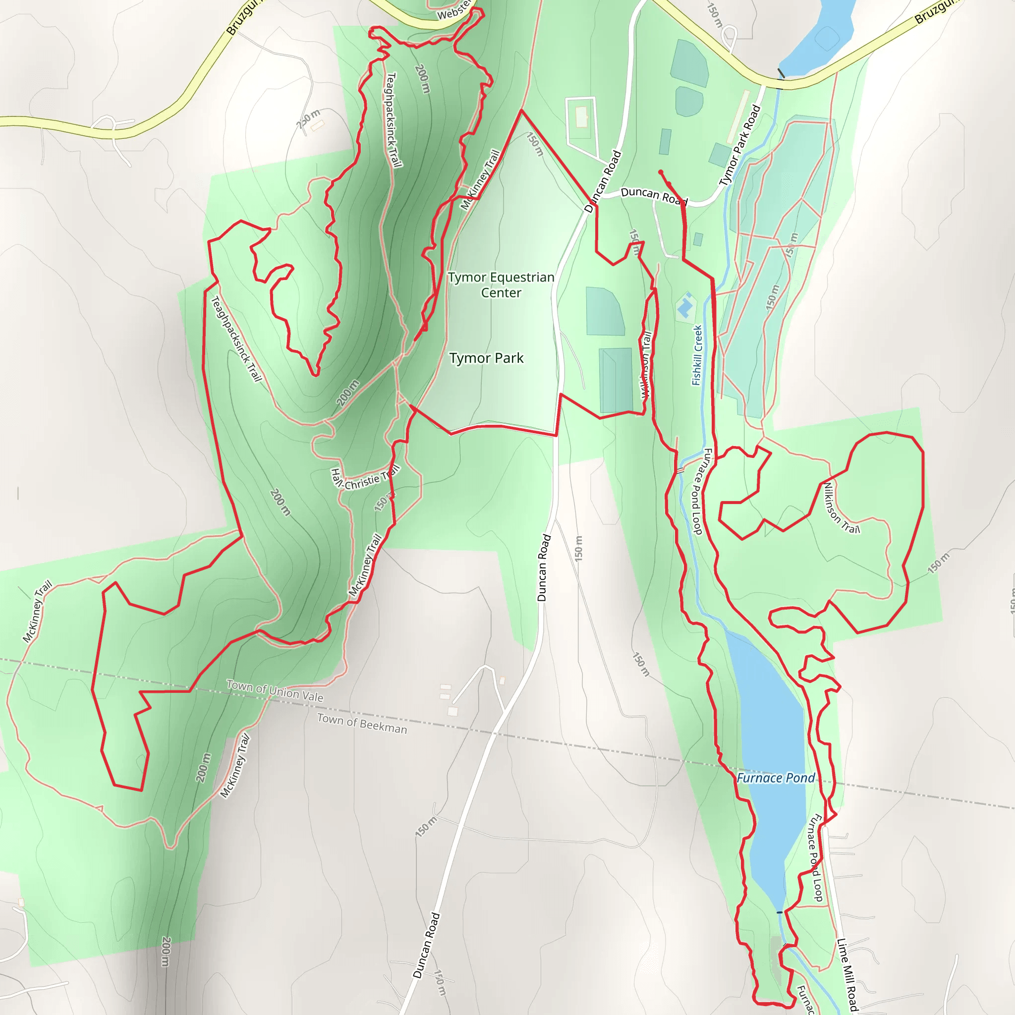 Tymor Park and Furnace Pond Loop mobile static map