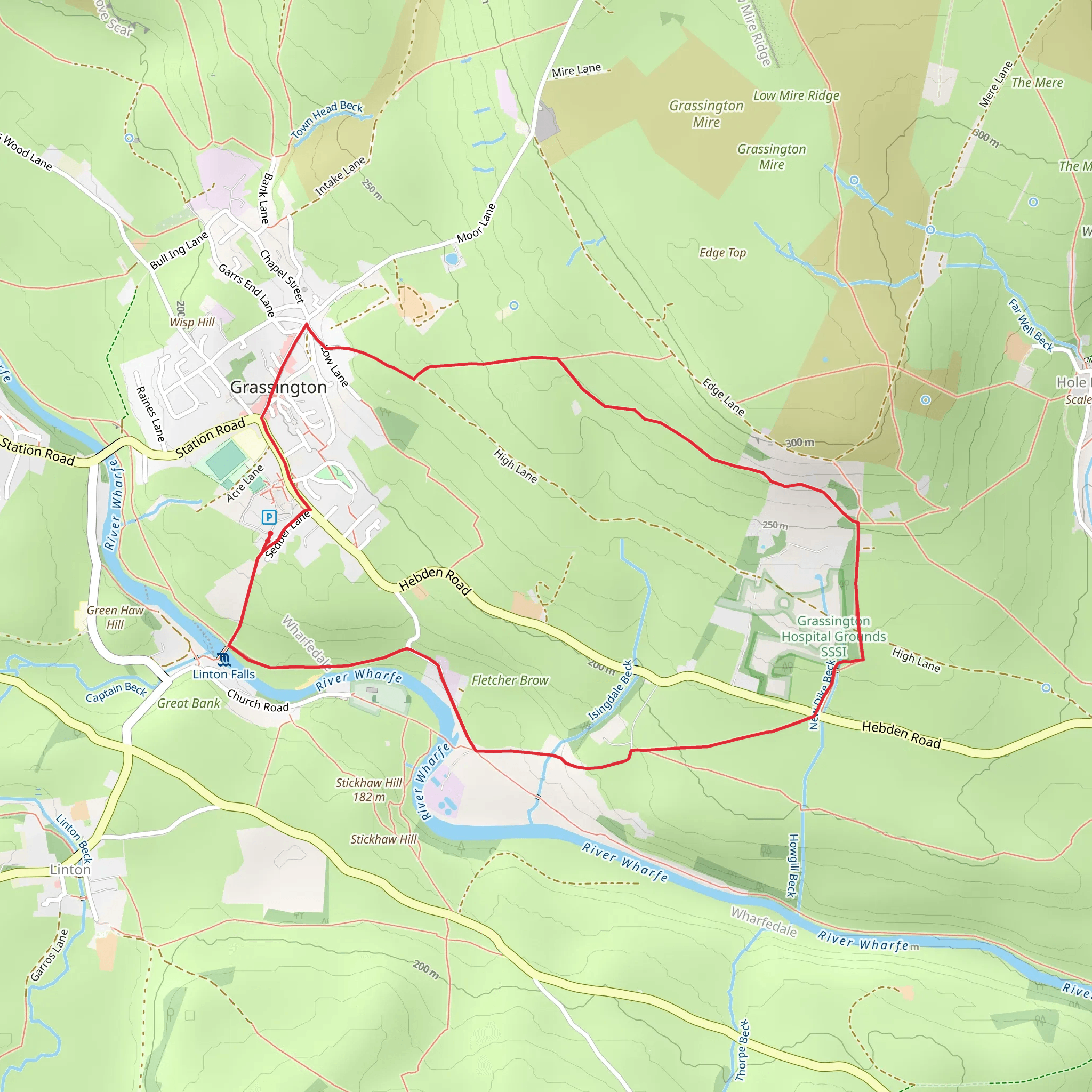 Grassington - Meadows Walk mobile static map
