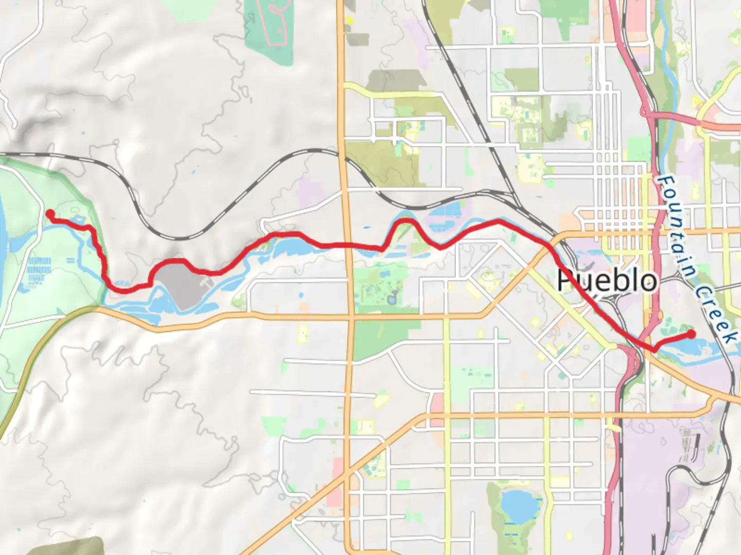 An image depicting the trail Arkansas River Multi-Use Path - Runyon Lake and its surrounding area.