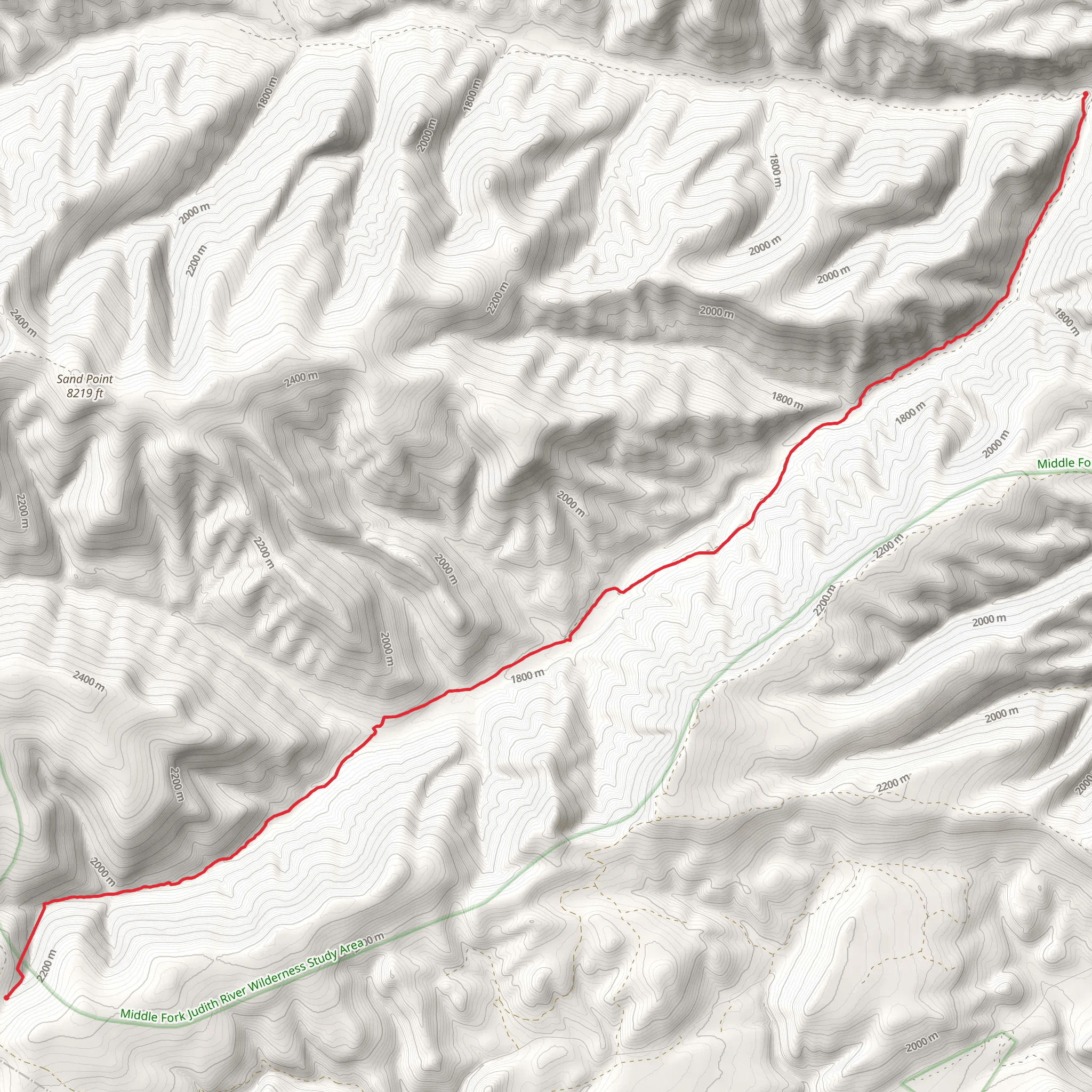 Lost Fork Judith River Trail mobile static map