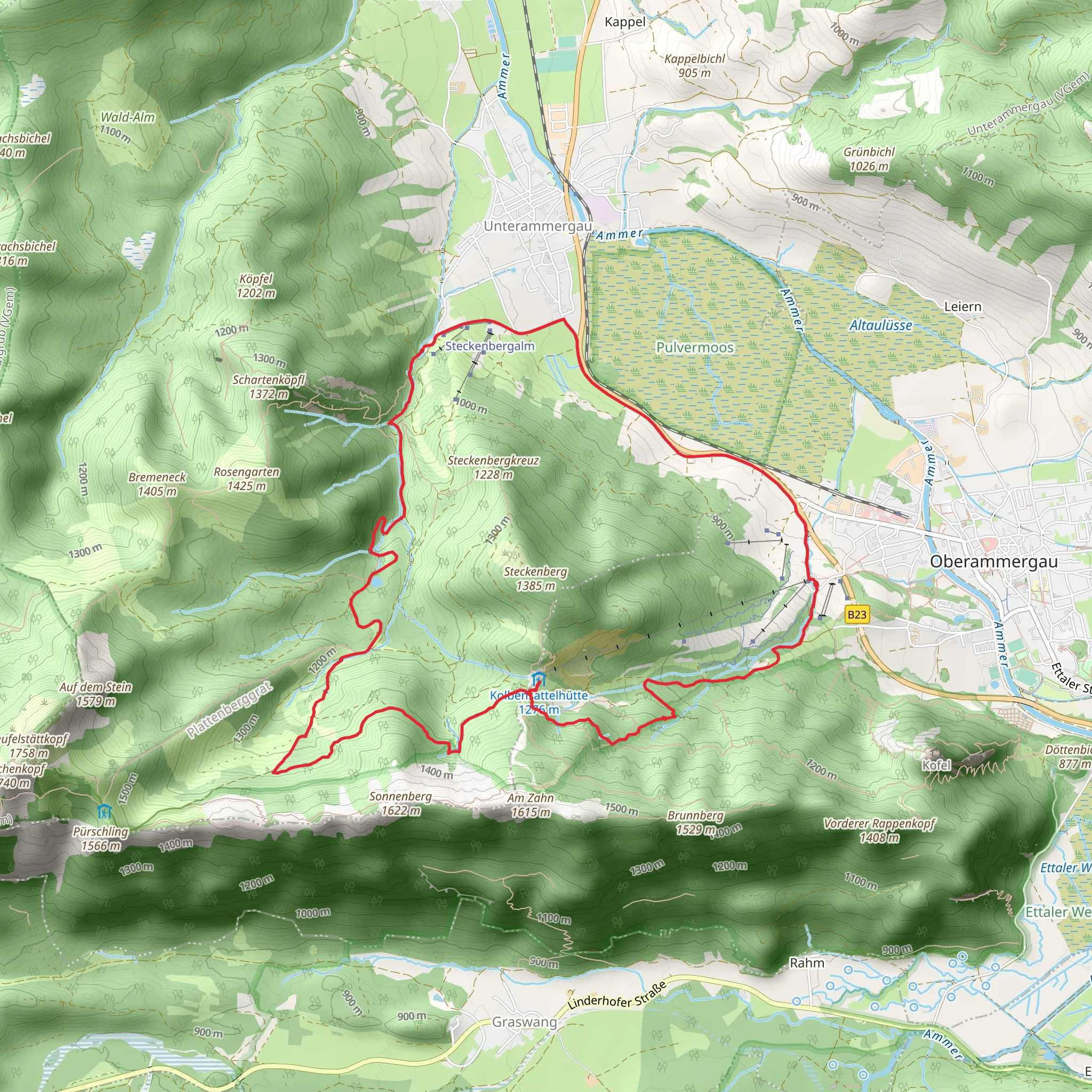 Kofelsteig and Pürschlingweg Loop mobile static map