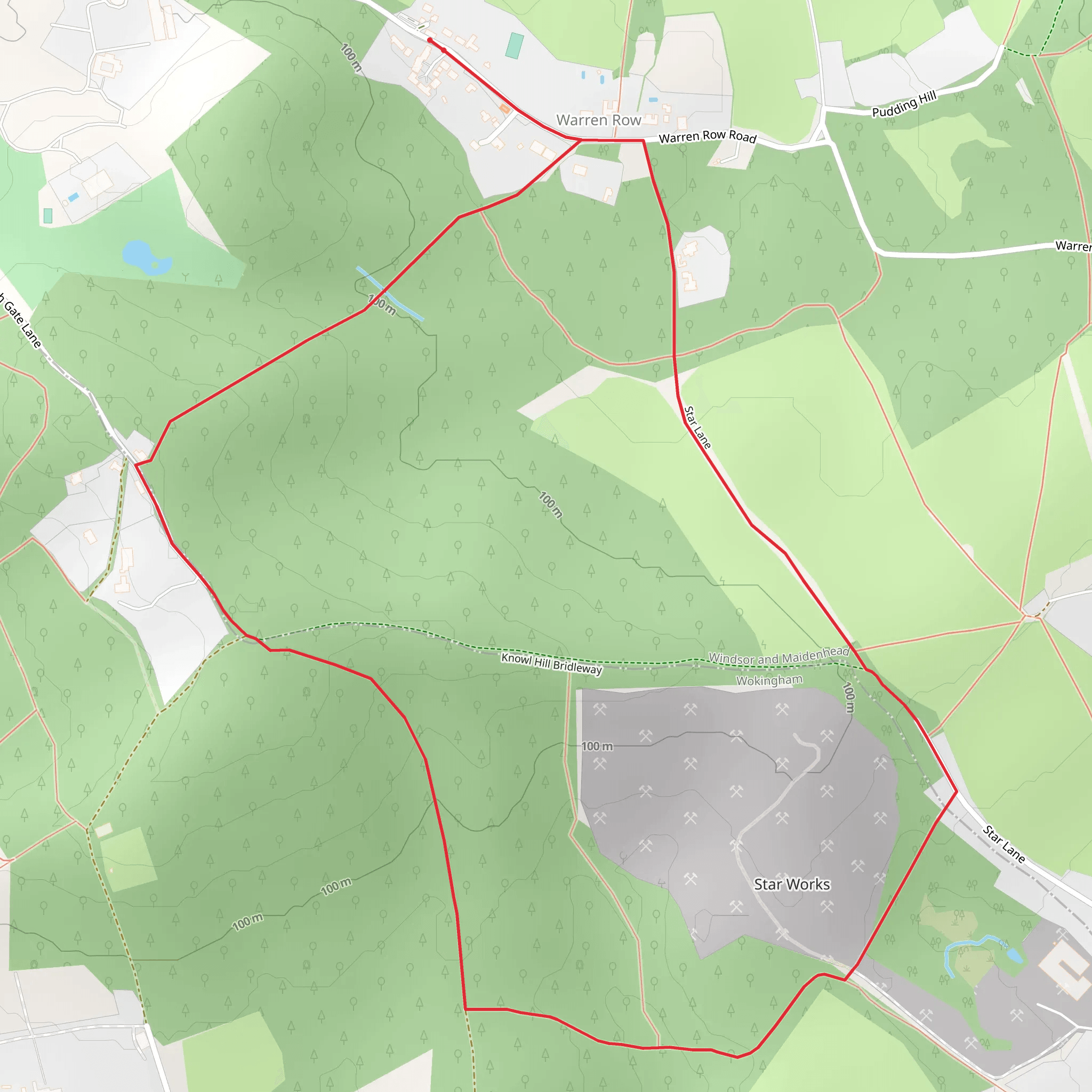 High Knowl Wood Loop mobile static map