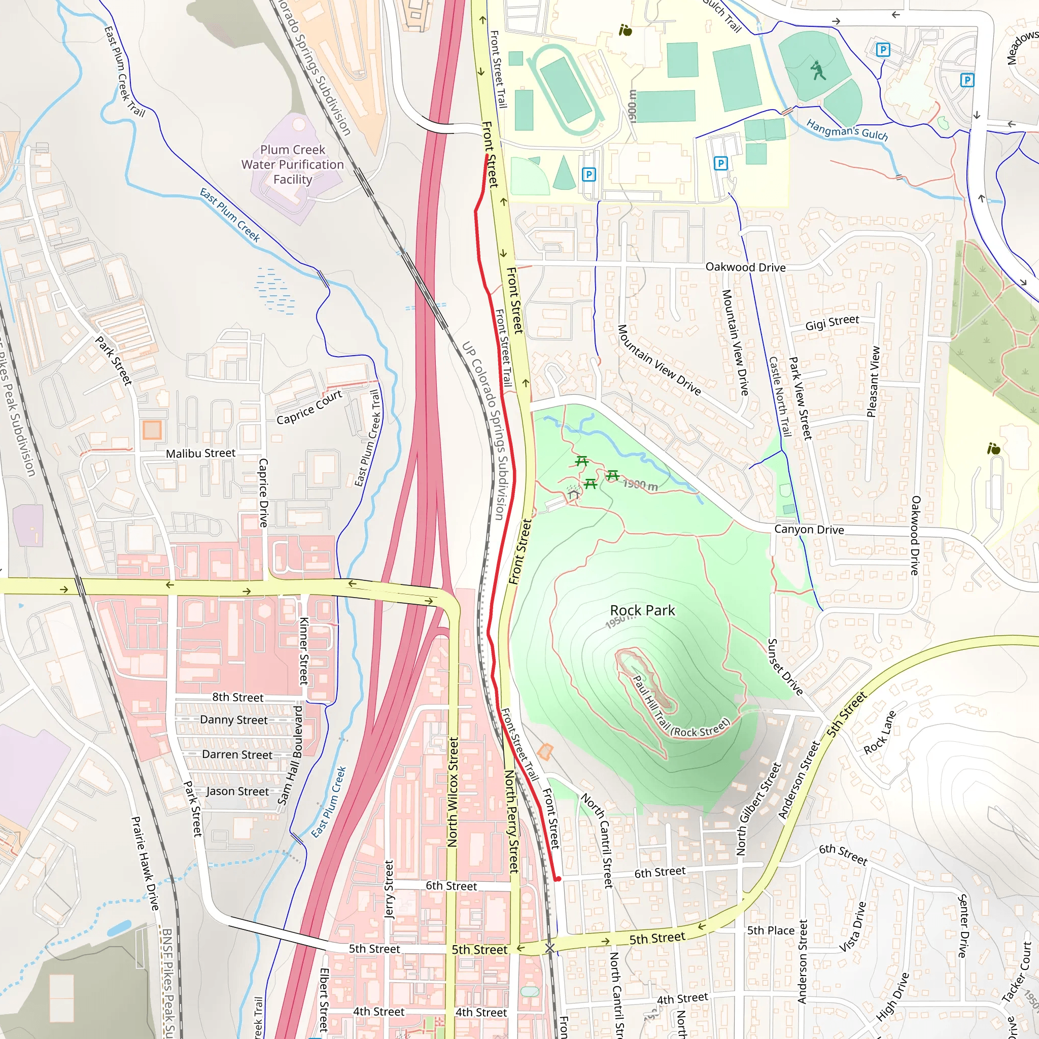 Front Street Trail mobile static map