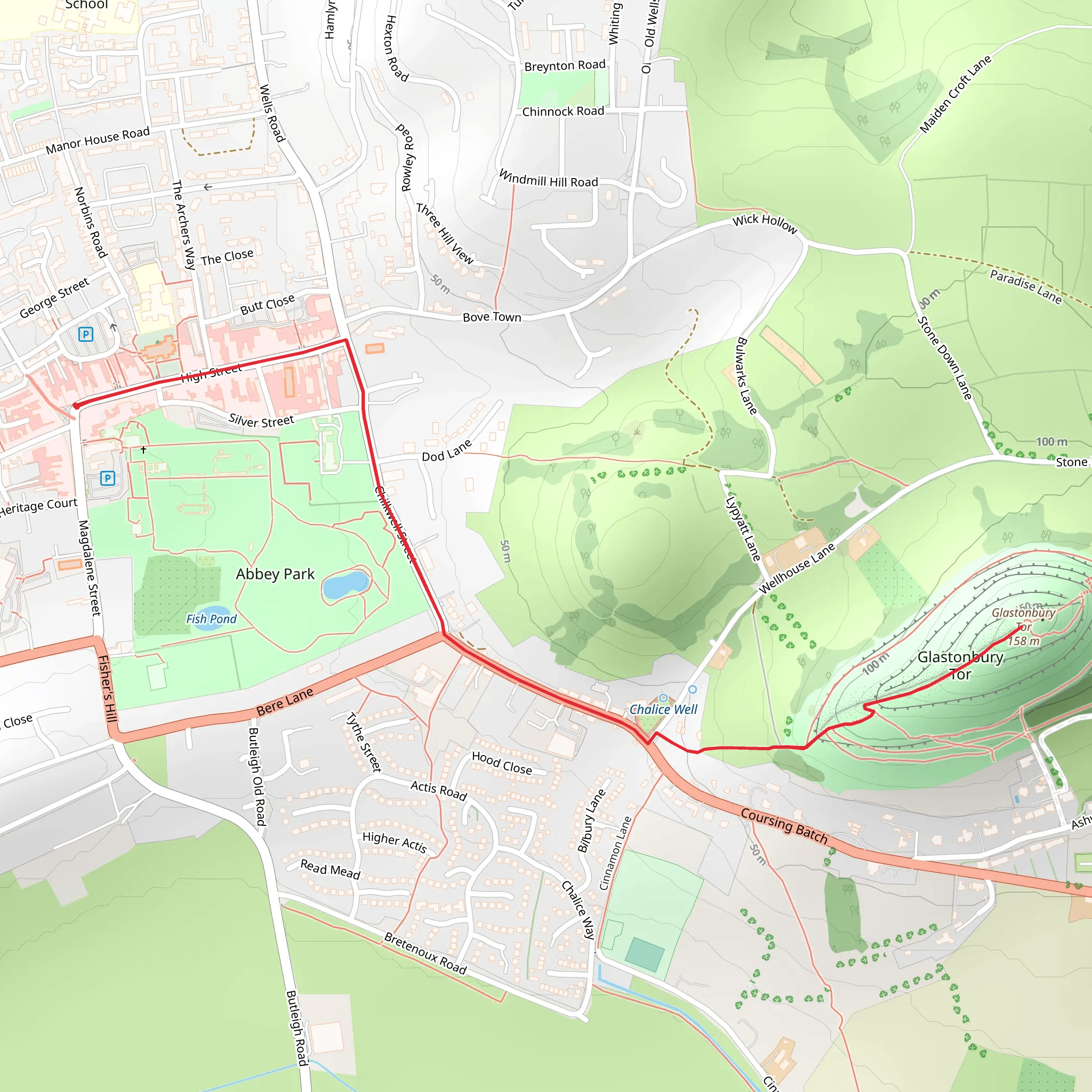 Glastonbury Tor mobile static map