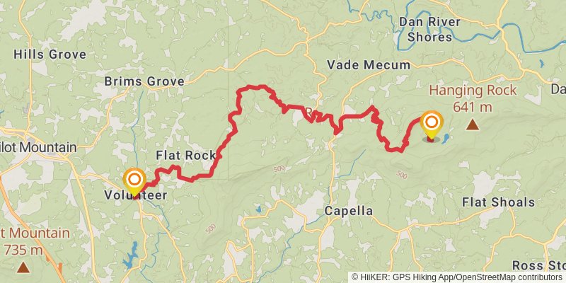 Mountains-to-Sea Trail stage 42 Map
