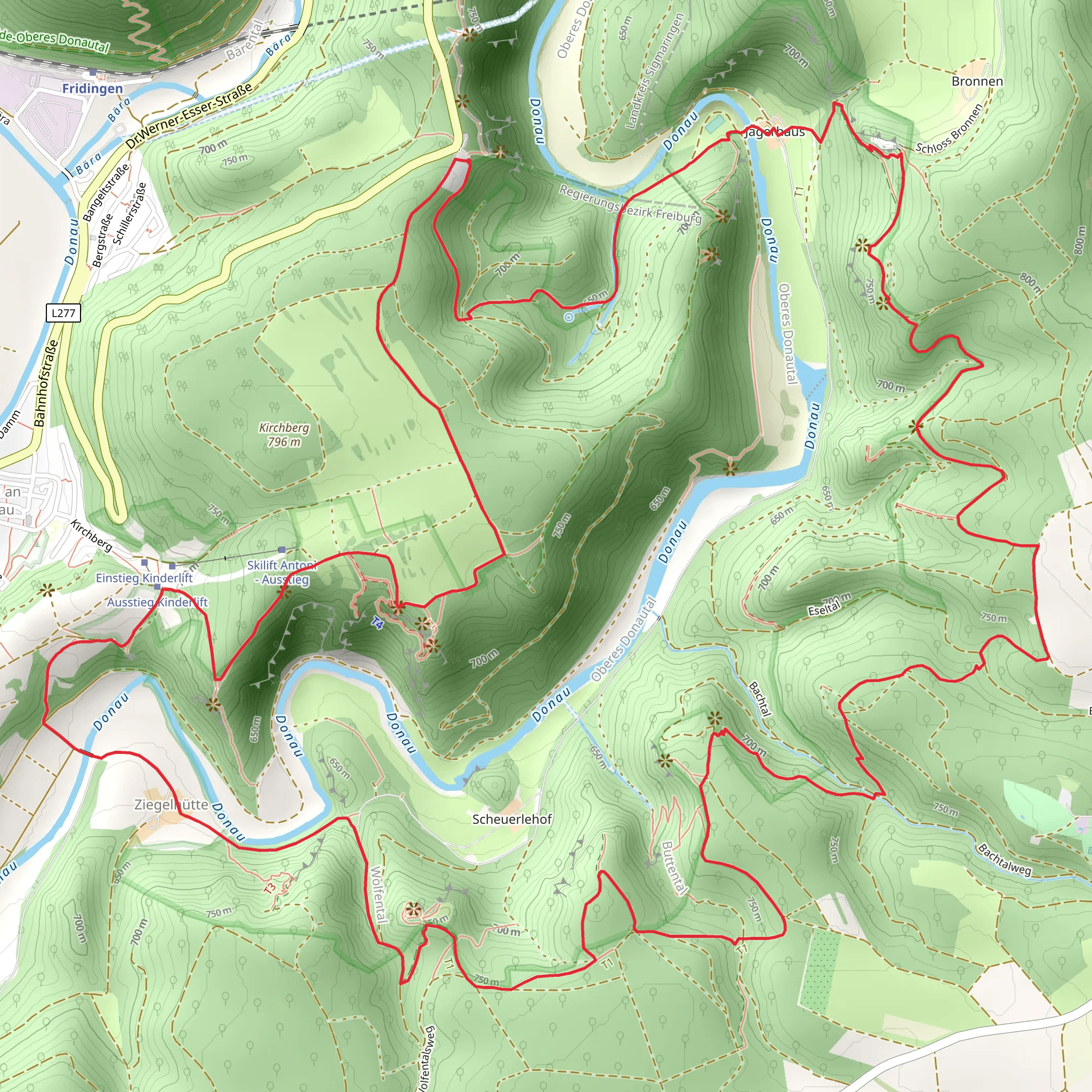 Schloss Bronnen to Ruine Kallenberg and Stiegekesfels Loop mobile static map