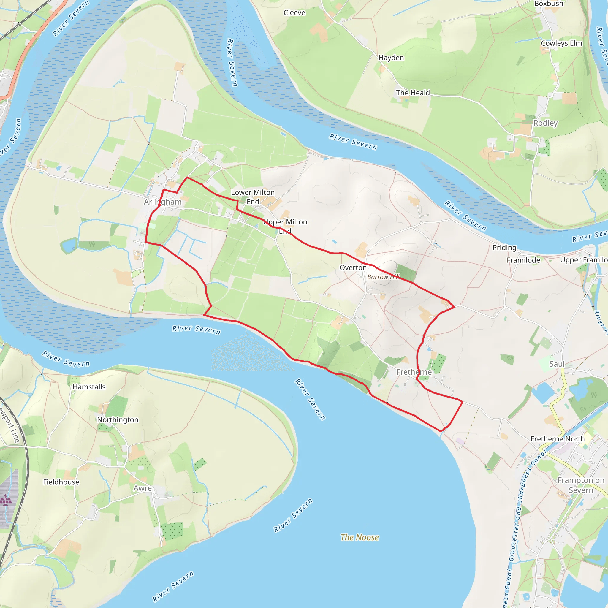 Arlingham and Fretherne Loop mobile static map